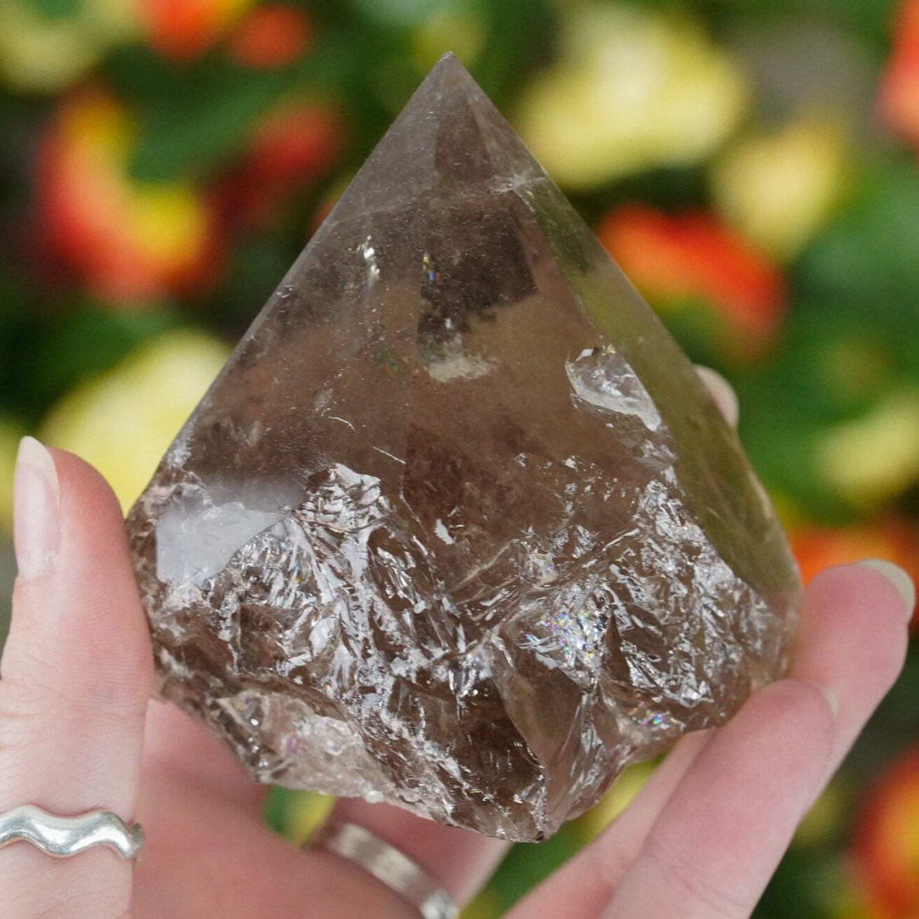 Large Raw Smoky Quartz Polished Crystal Point
