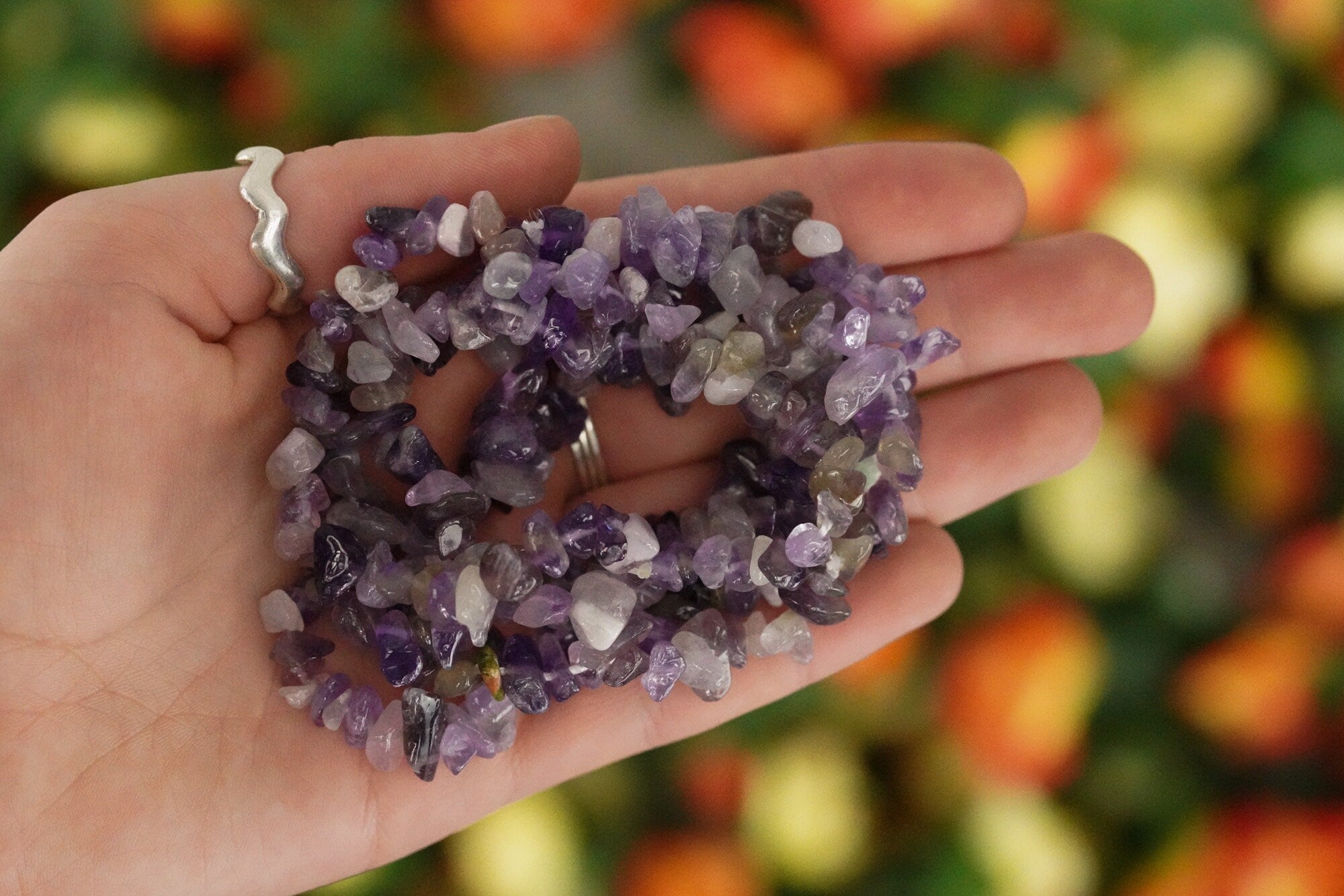 Amethyst Crystal Chip Bracelet