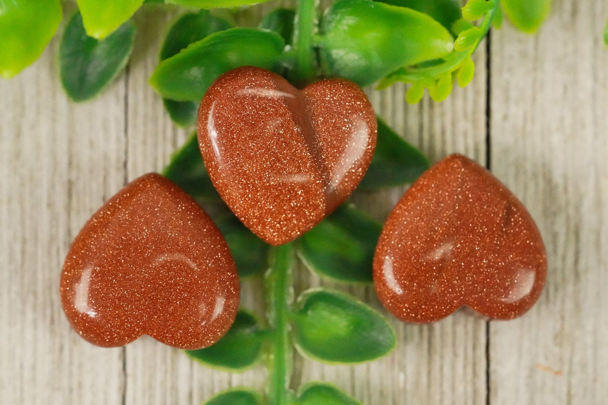 Small Red Goldstone Crystal Heart