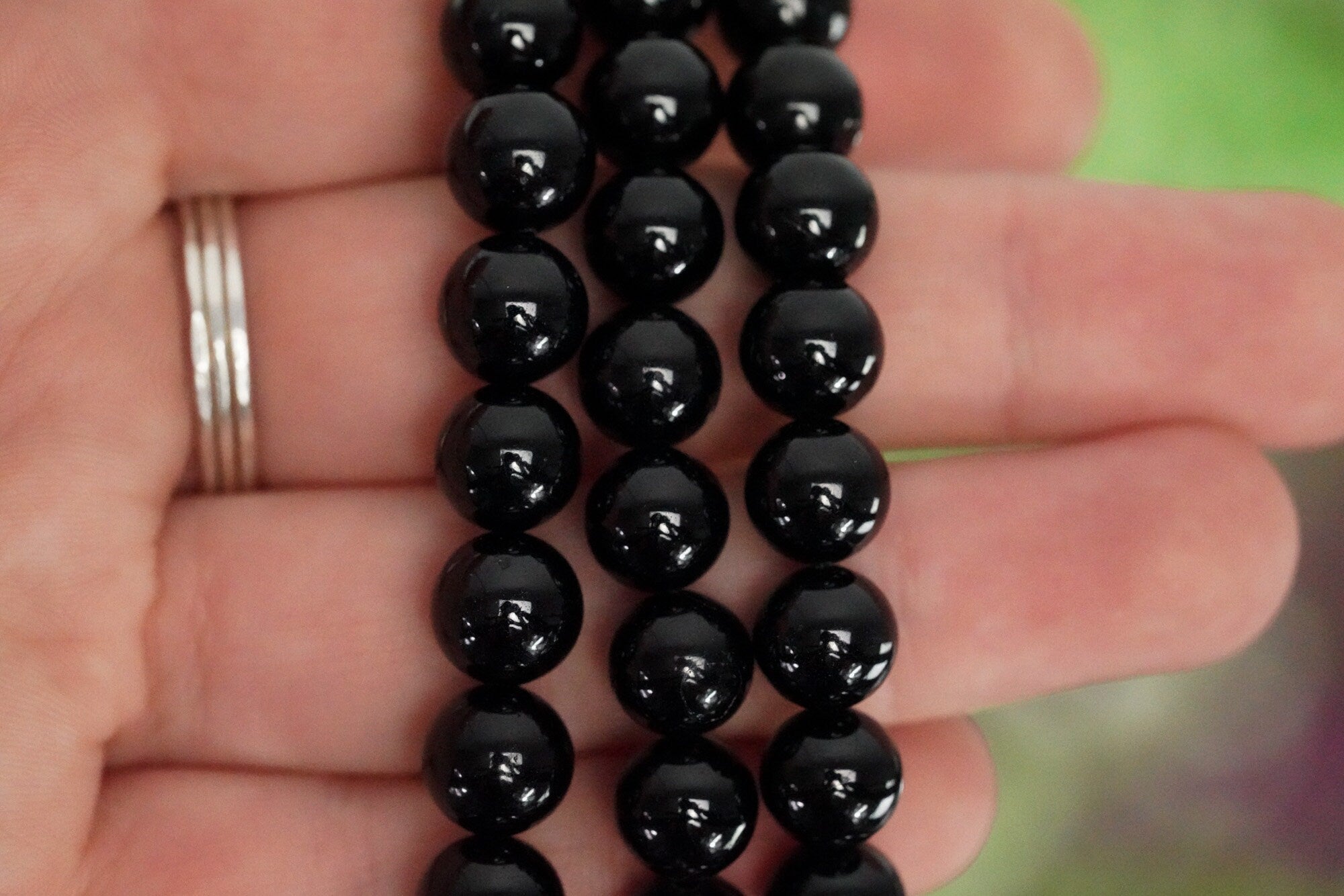 Black Tourmaline 8mm beads Stone Crystal Bracelet