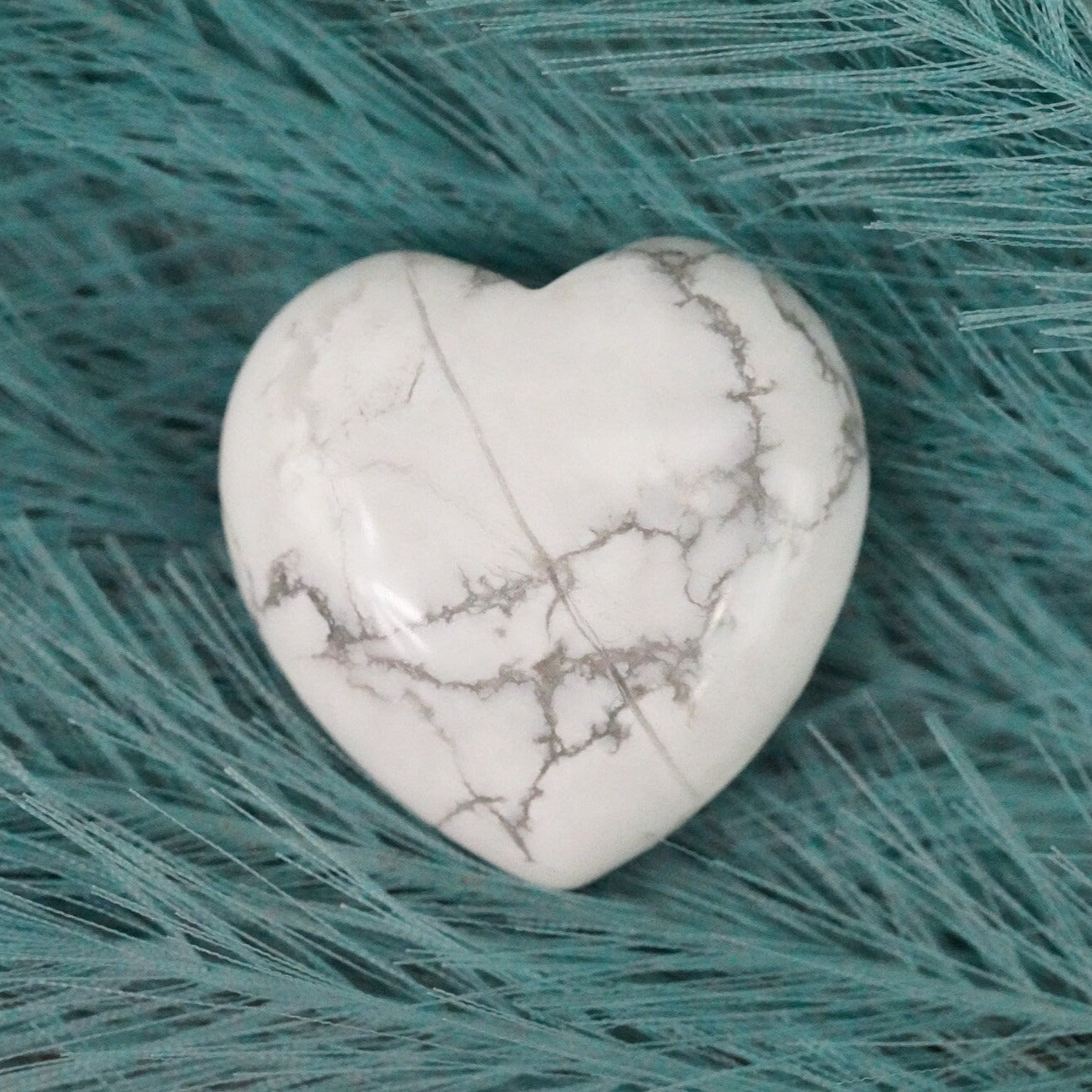 Large White Howlite Crystal Heart