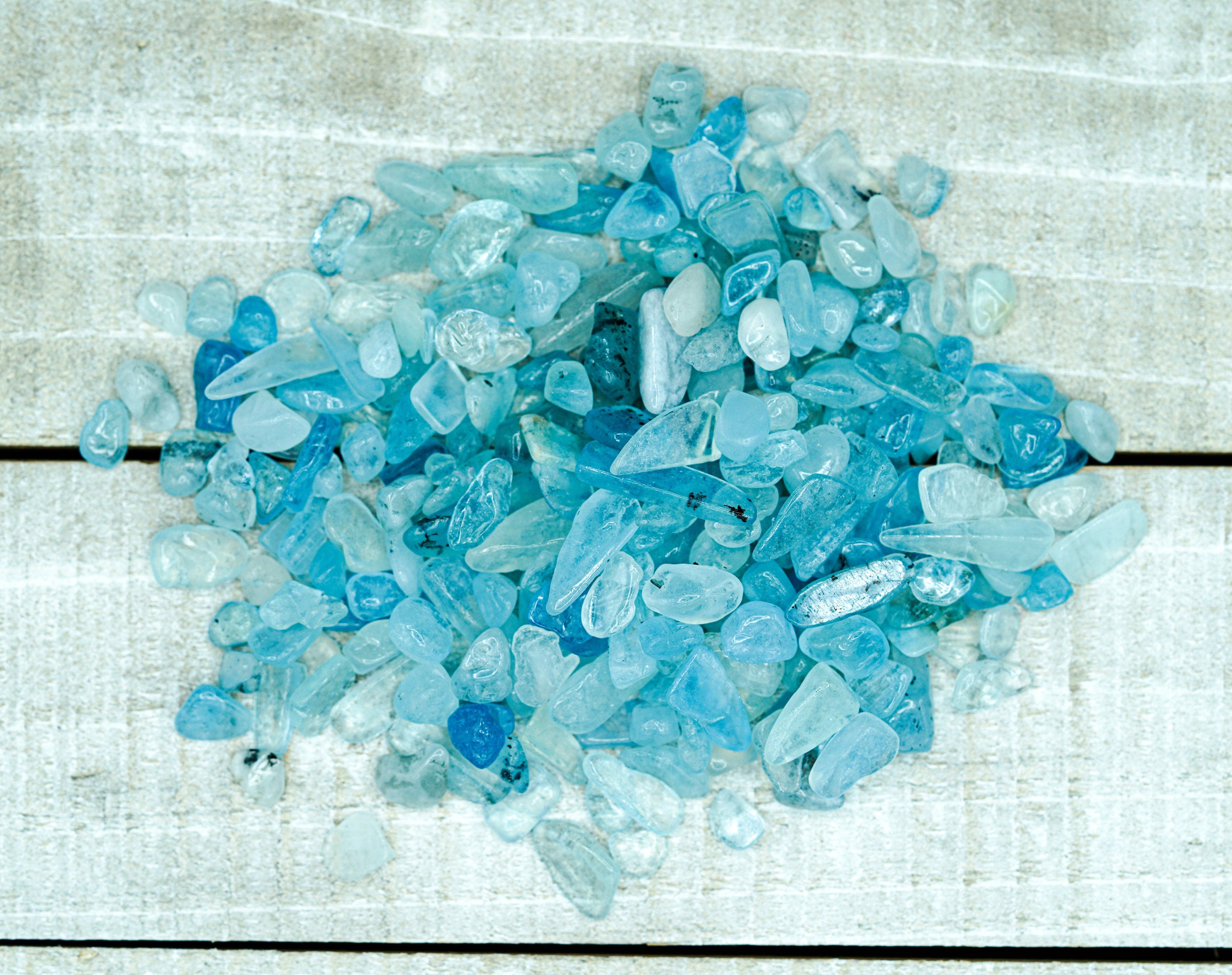 Aquamarine Tumbled Gemstone Chips