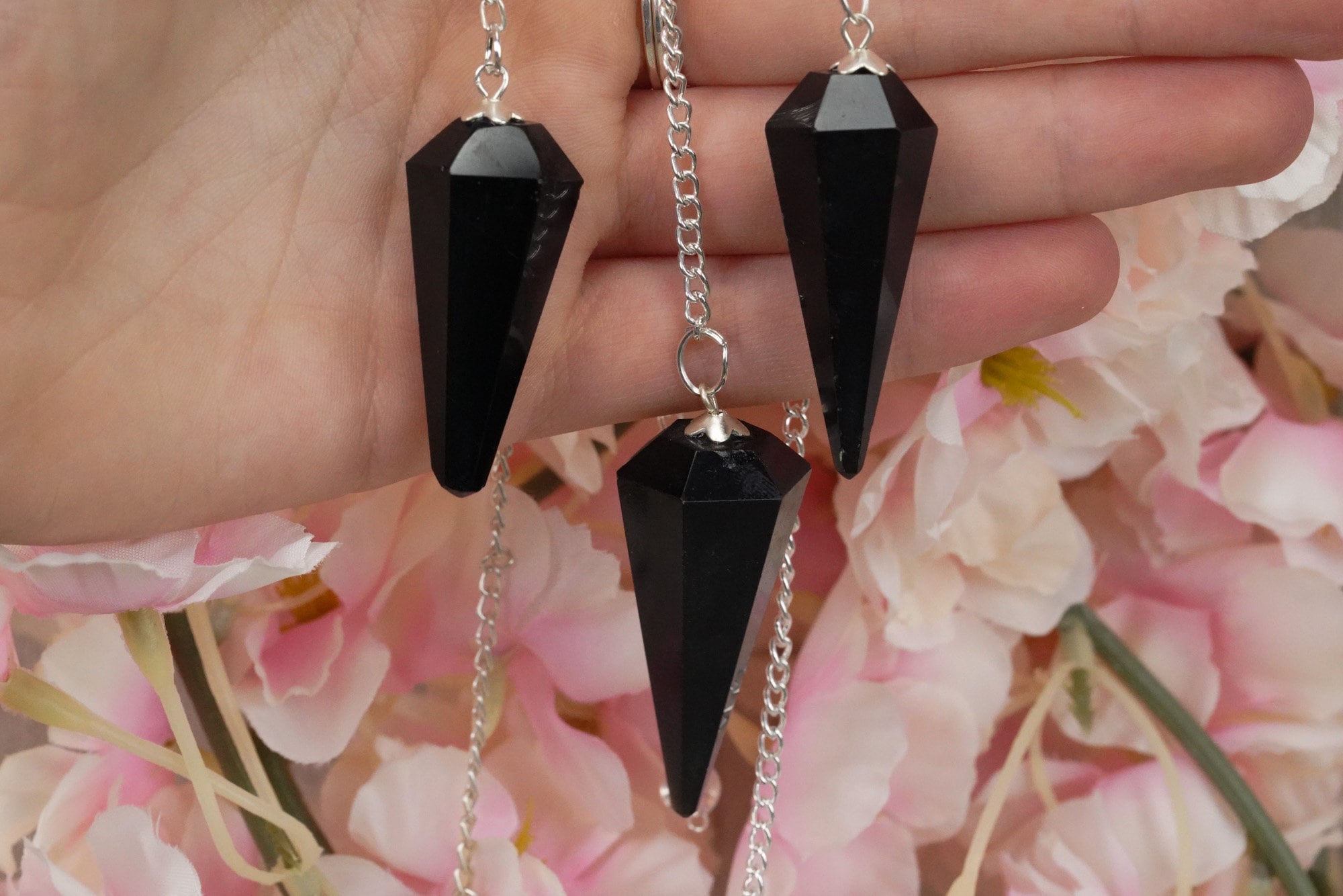 Black Obsidian Crystal Pendulum