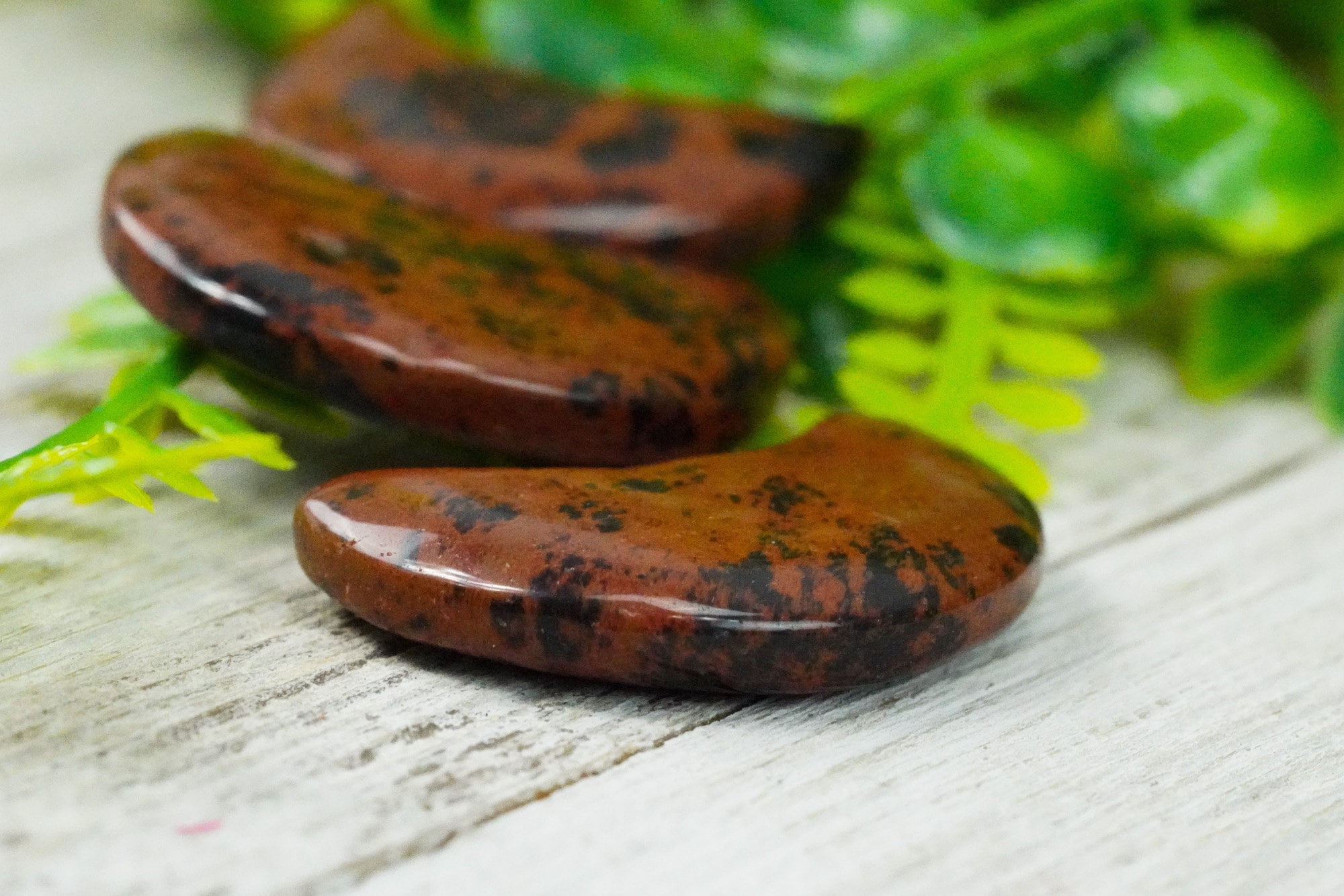Red Obsidian Crystal Crescent Moon Mahogany Obsidian