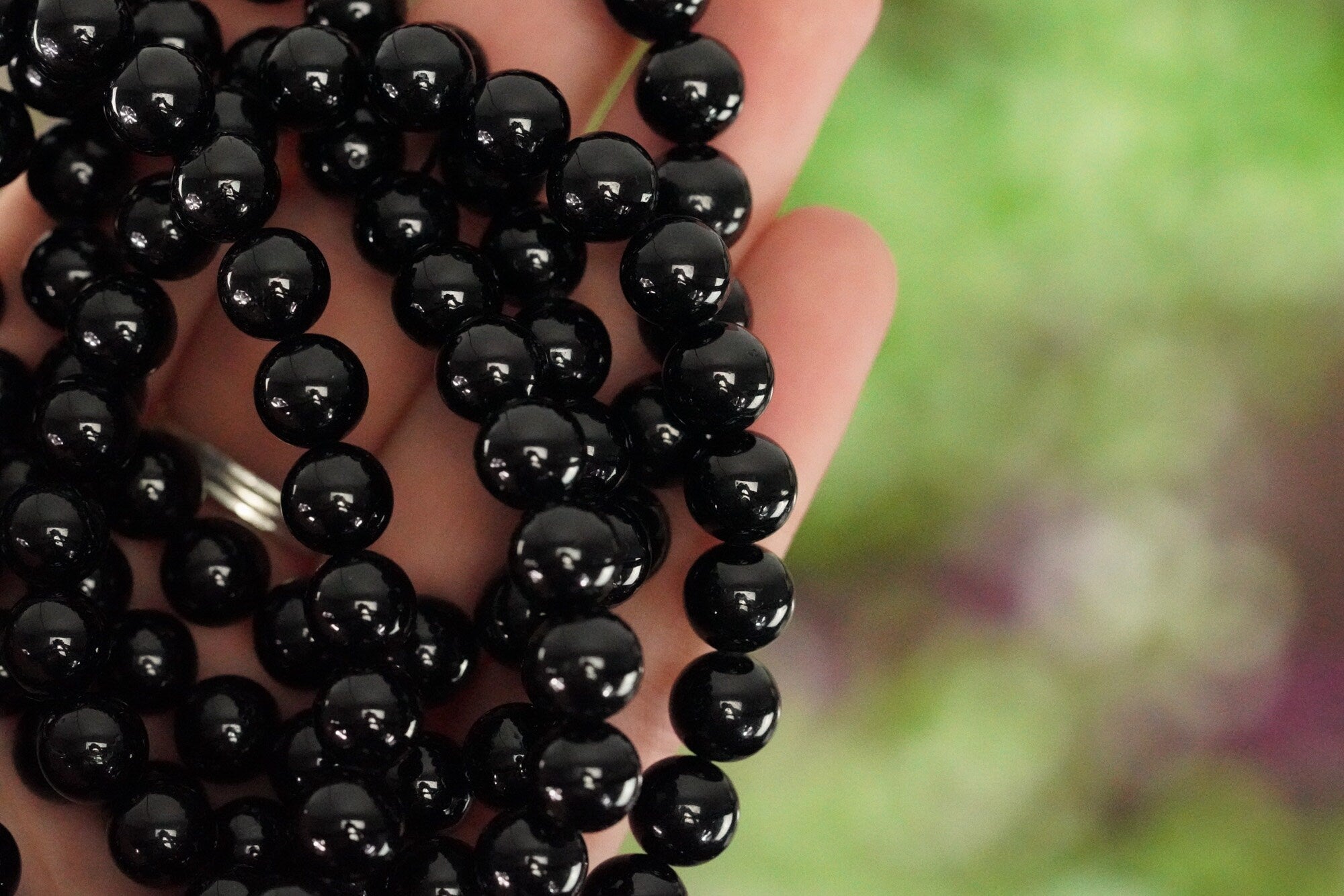 Black Tourmaline 8mm beads Stone Crystal Bracelet