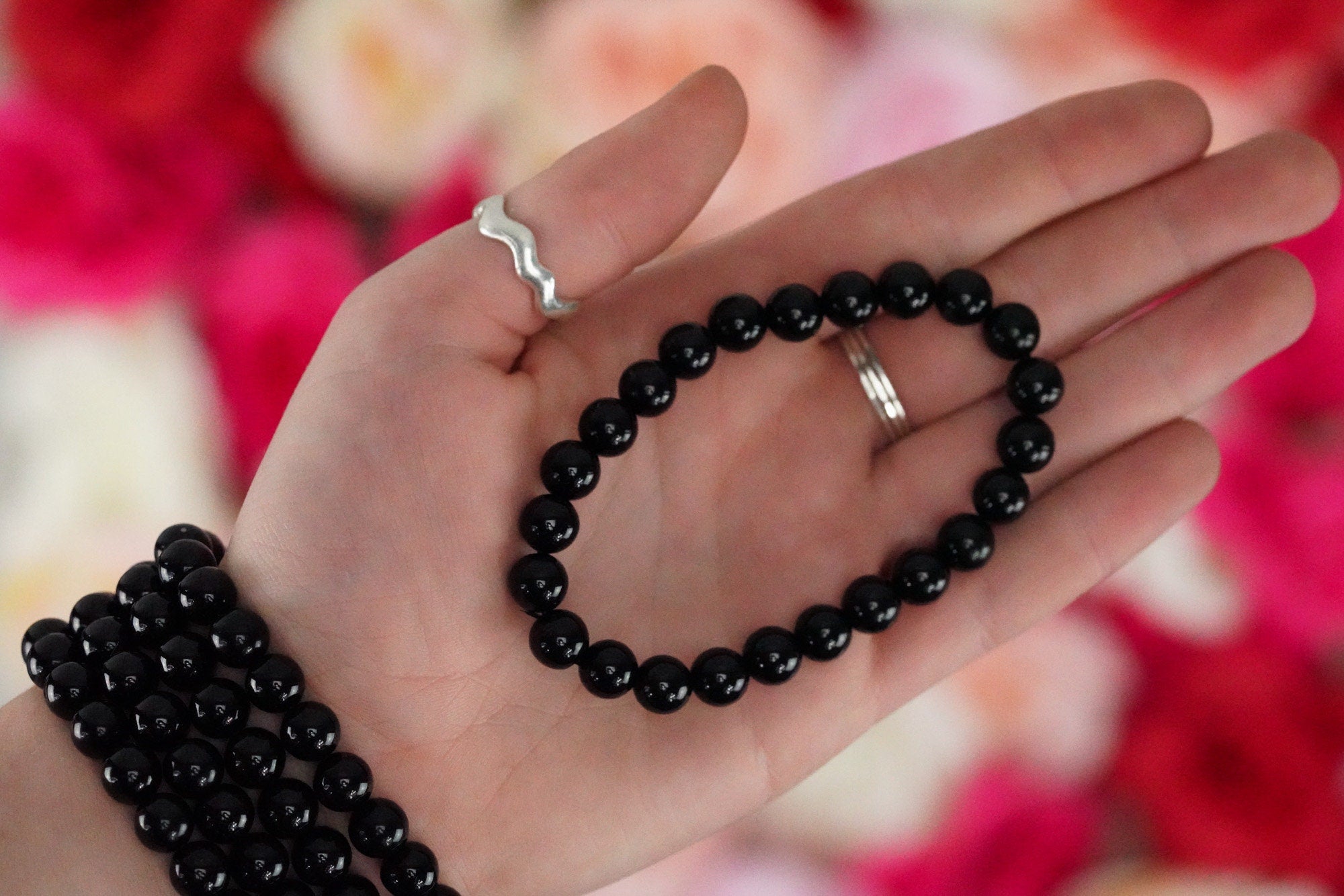 Obsidian 8mm beads Stone Crystal Bracelet