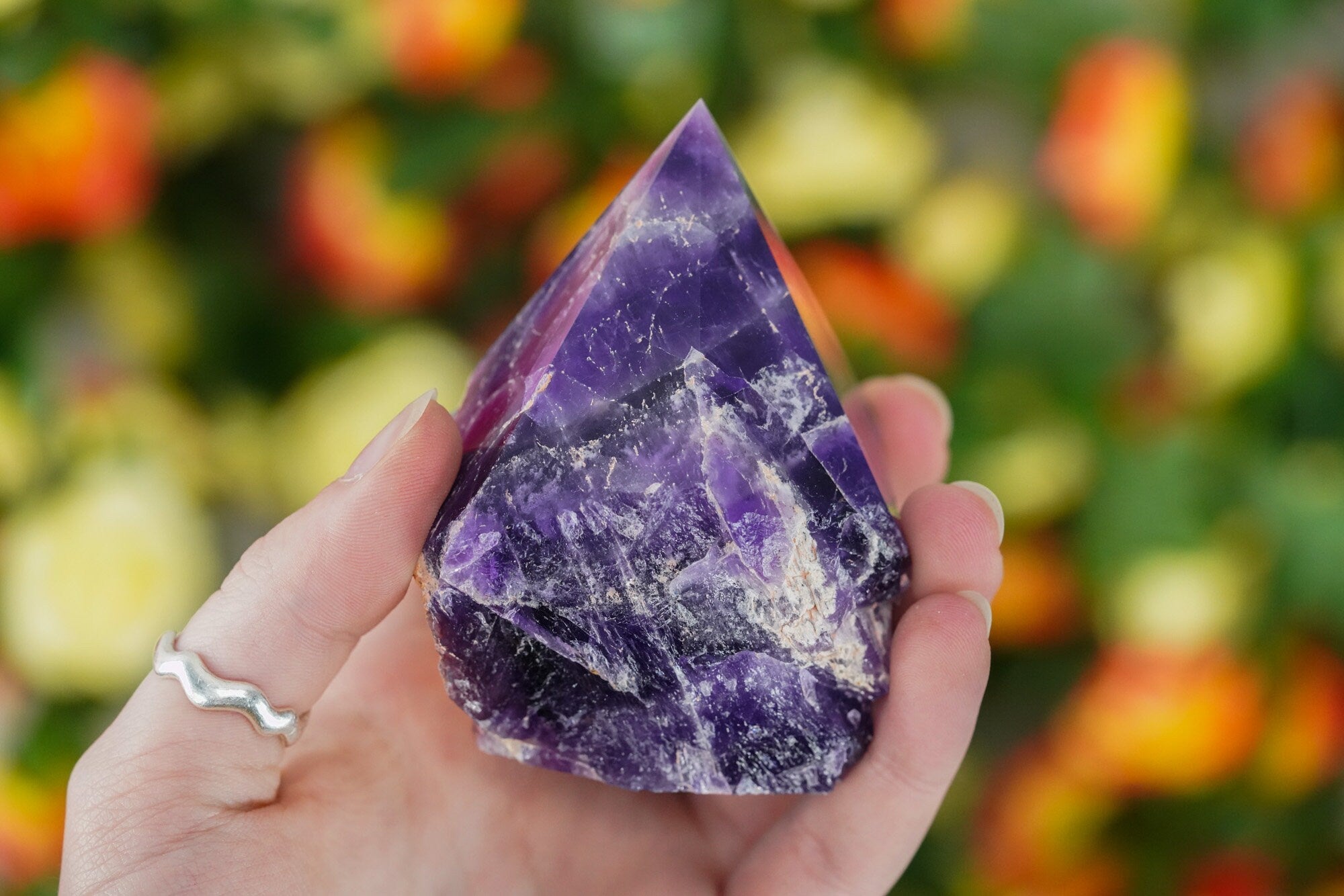 Large Raw Amethyst Polished Crystal Point