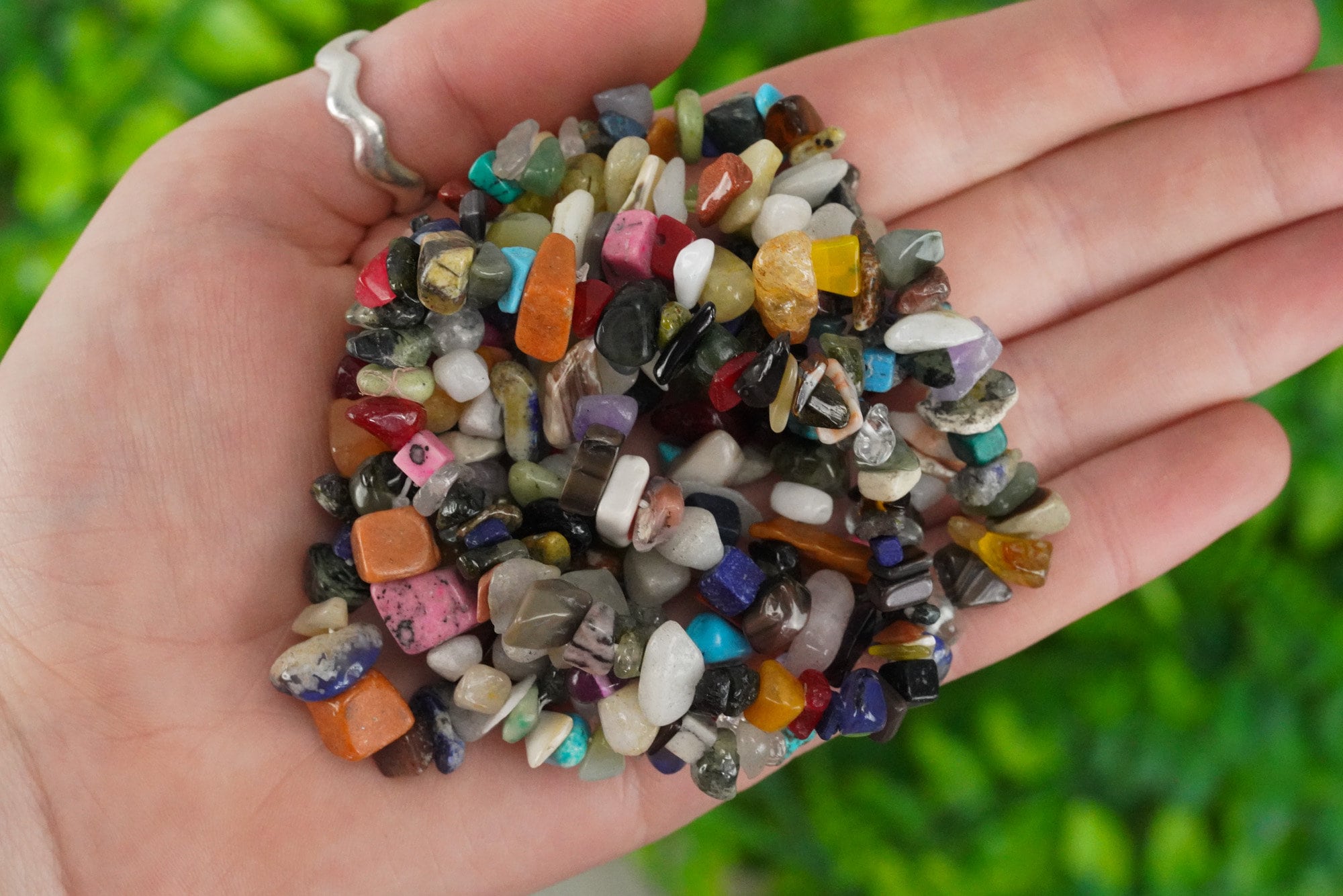 Mixed Crystals Tumbled Stone Crystal Chip Bracelet