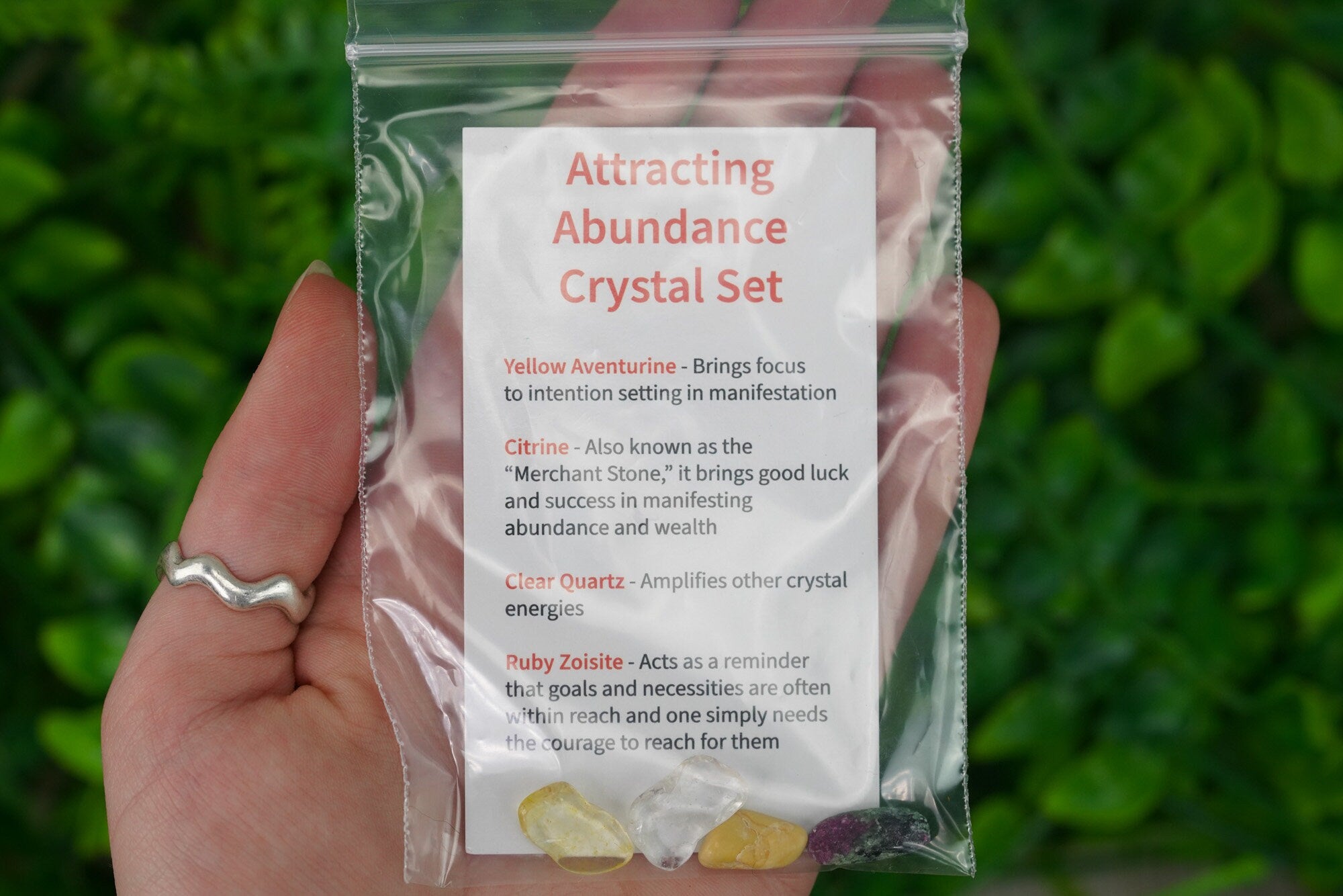 Attracting Abundance Tumbled Chip Crystal Set