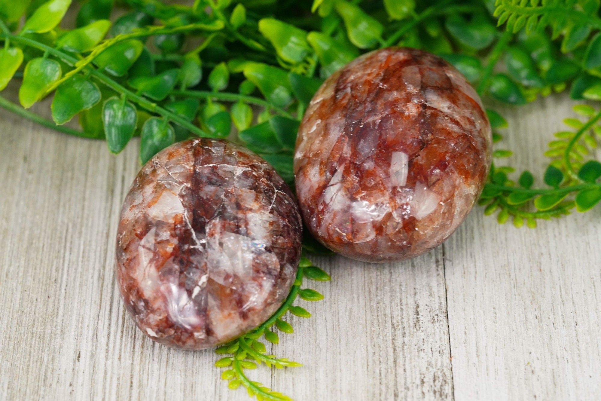 Red Hematoid Quartz Crystal Palm stone
