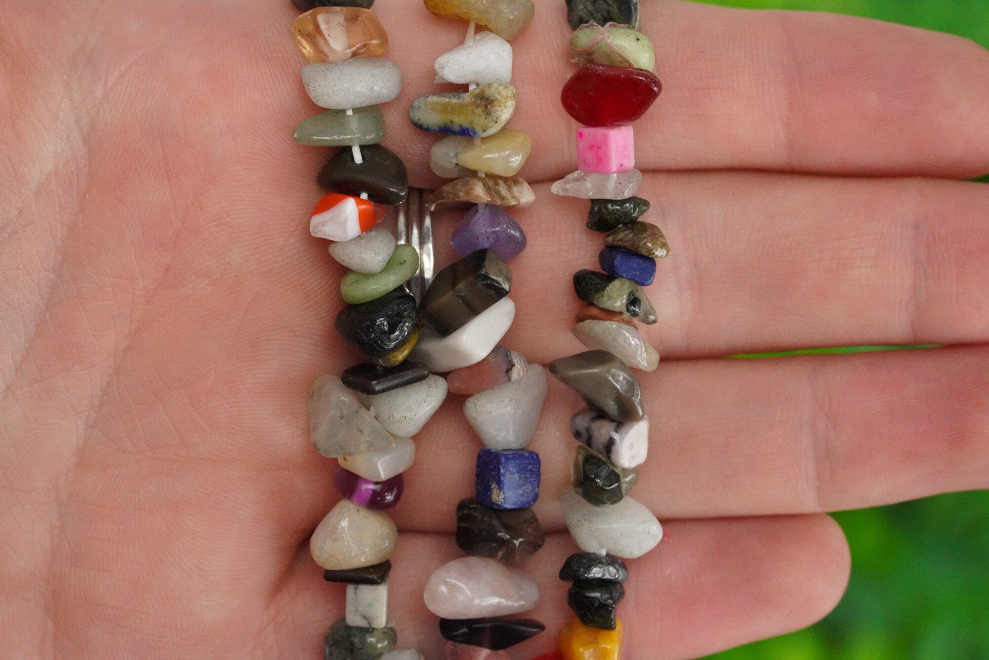 Mixed Crystals Tumbled Stone Crystal Chip Bracelet