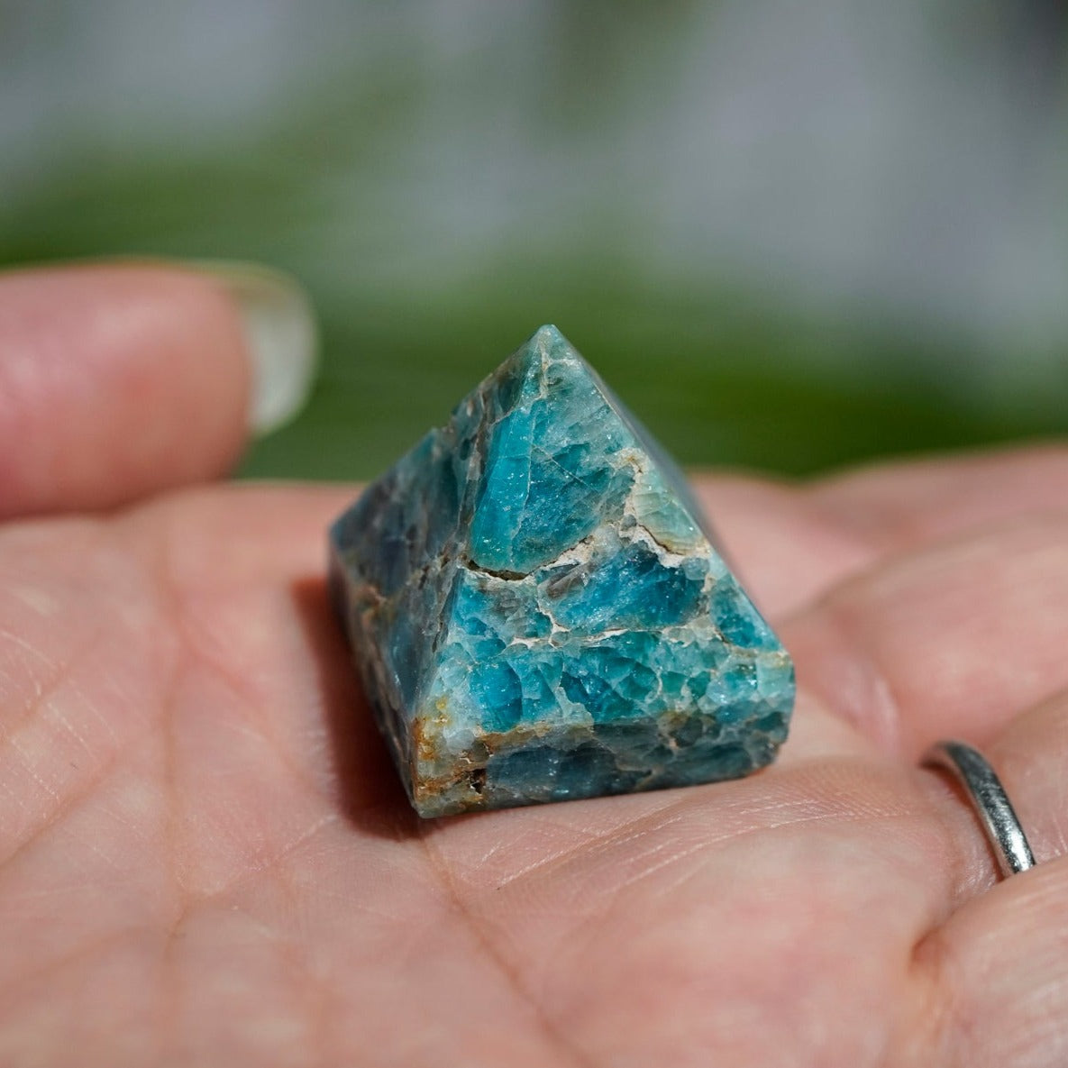Blue Apatite Crystal Pyramid