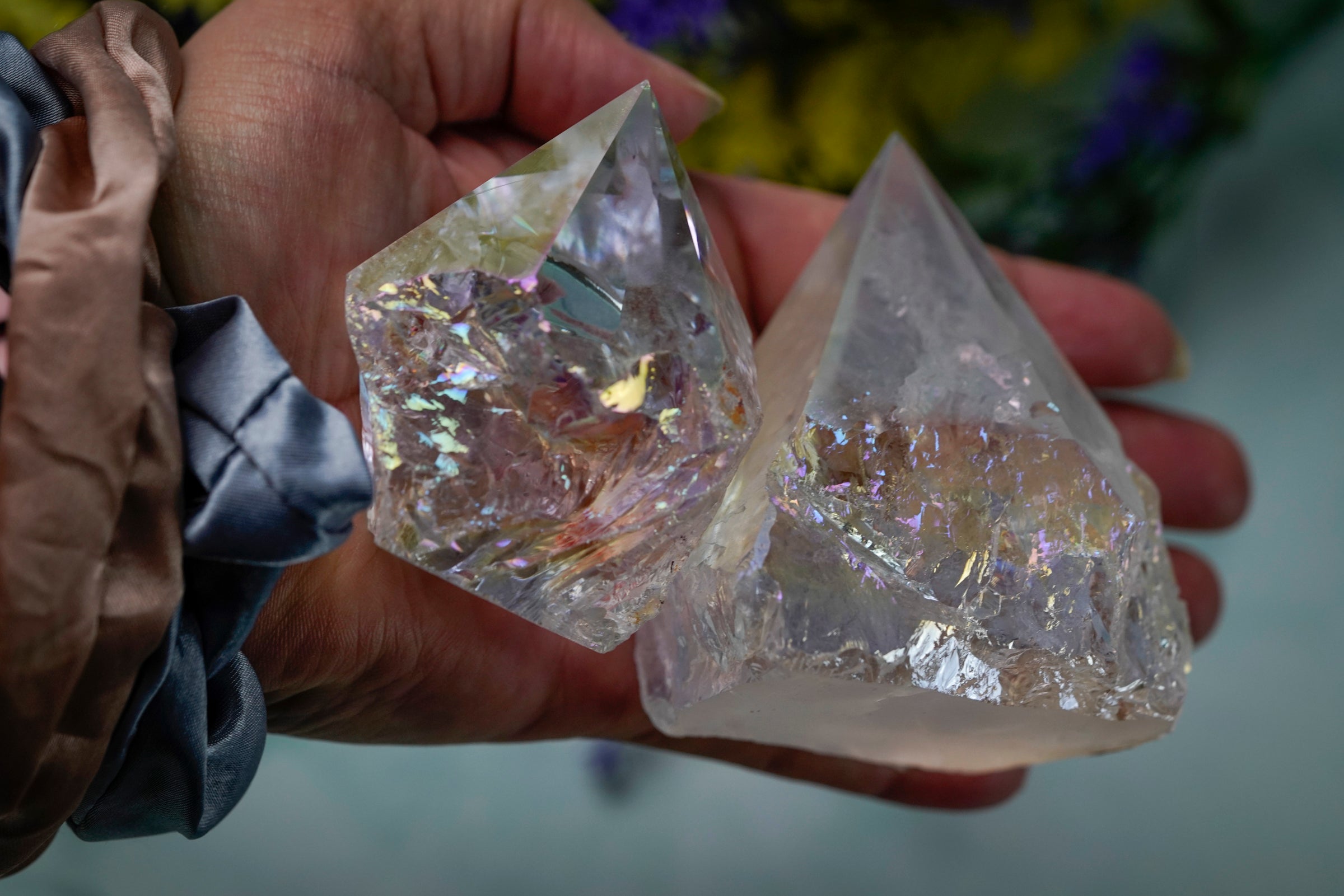 Large Raw Aura Clear Quartz Point