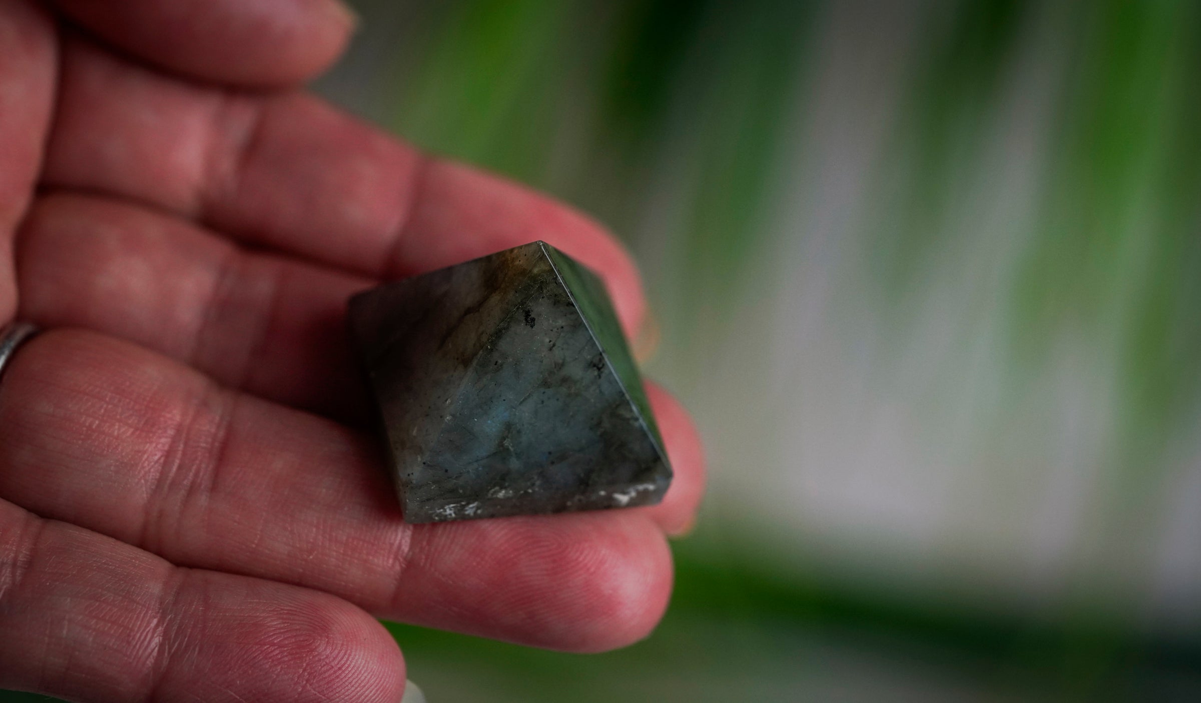 Labradorite crystal pyramid