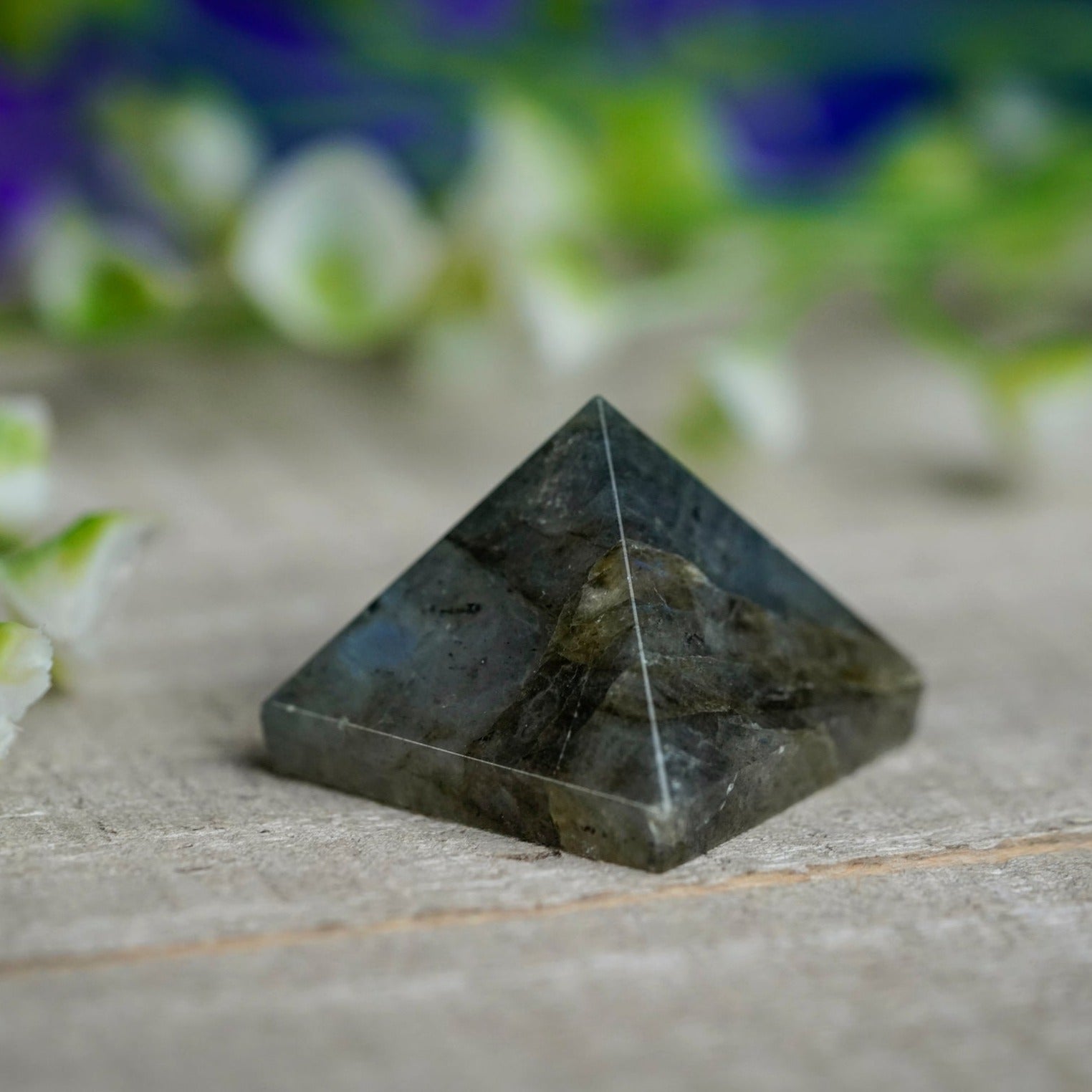 Labradorite crystal pyramid