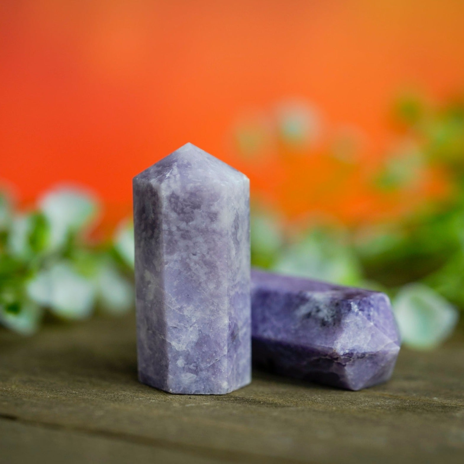 Lepidolite Tower Point for Crystal Grid