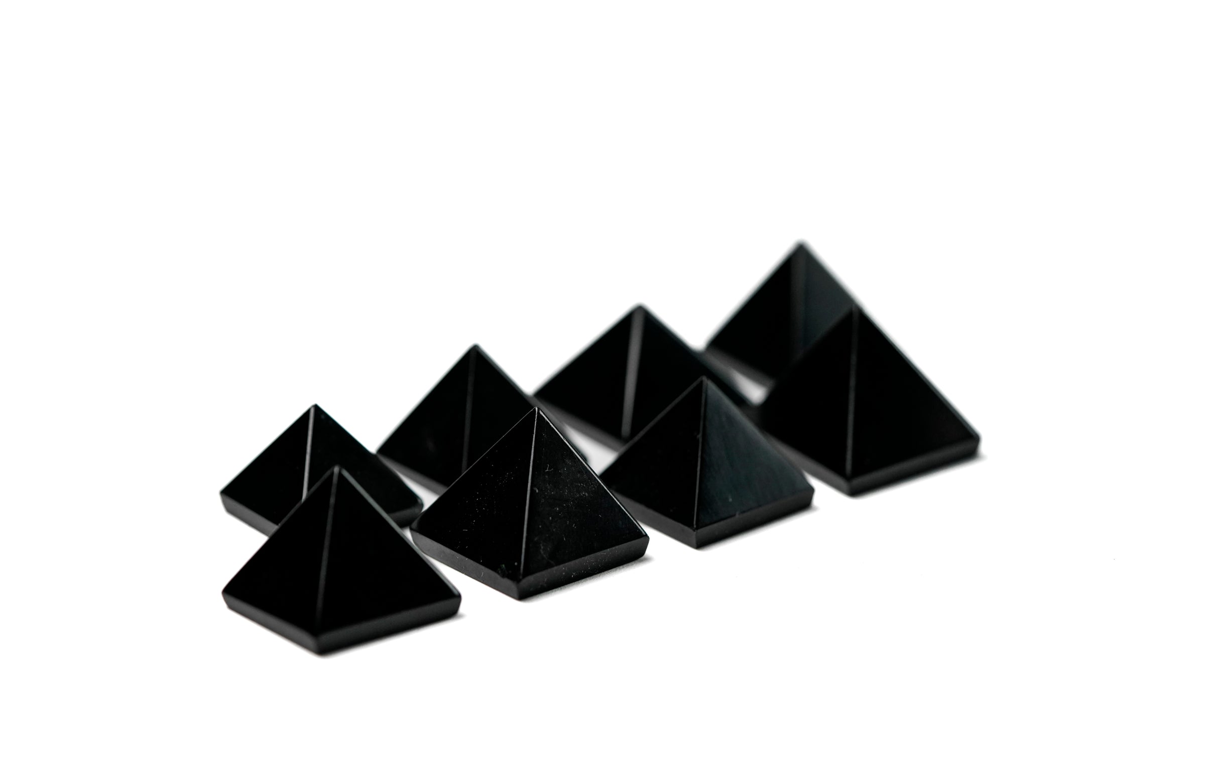 Obsidian crystal pyramid