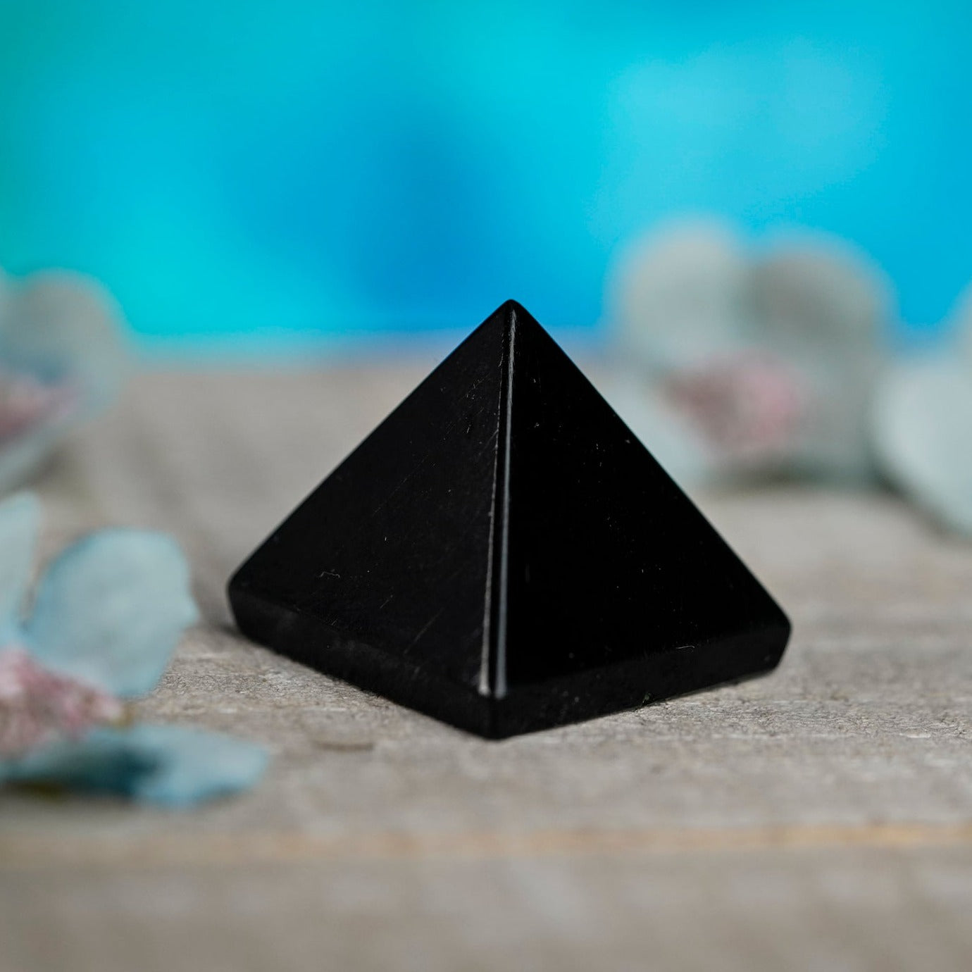 Obsidian crystal pyramid