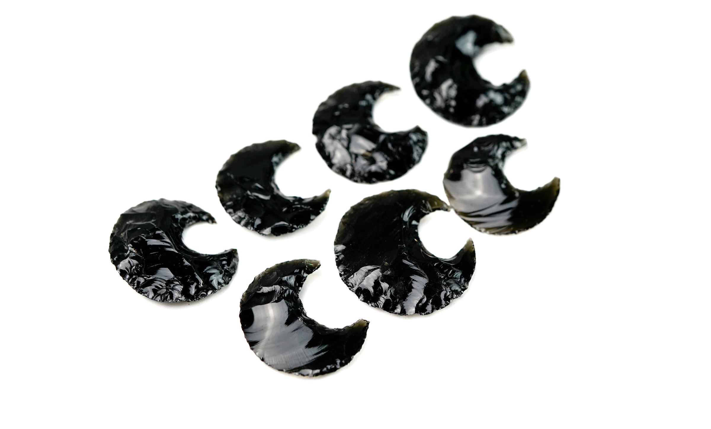 Obsidian Crystal Crescent Moon
