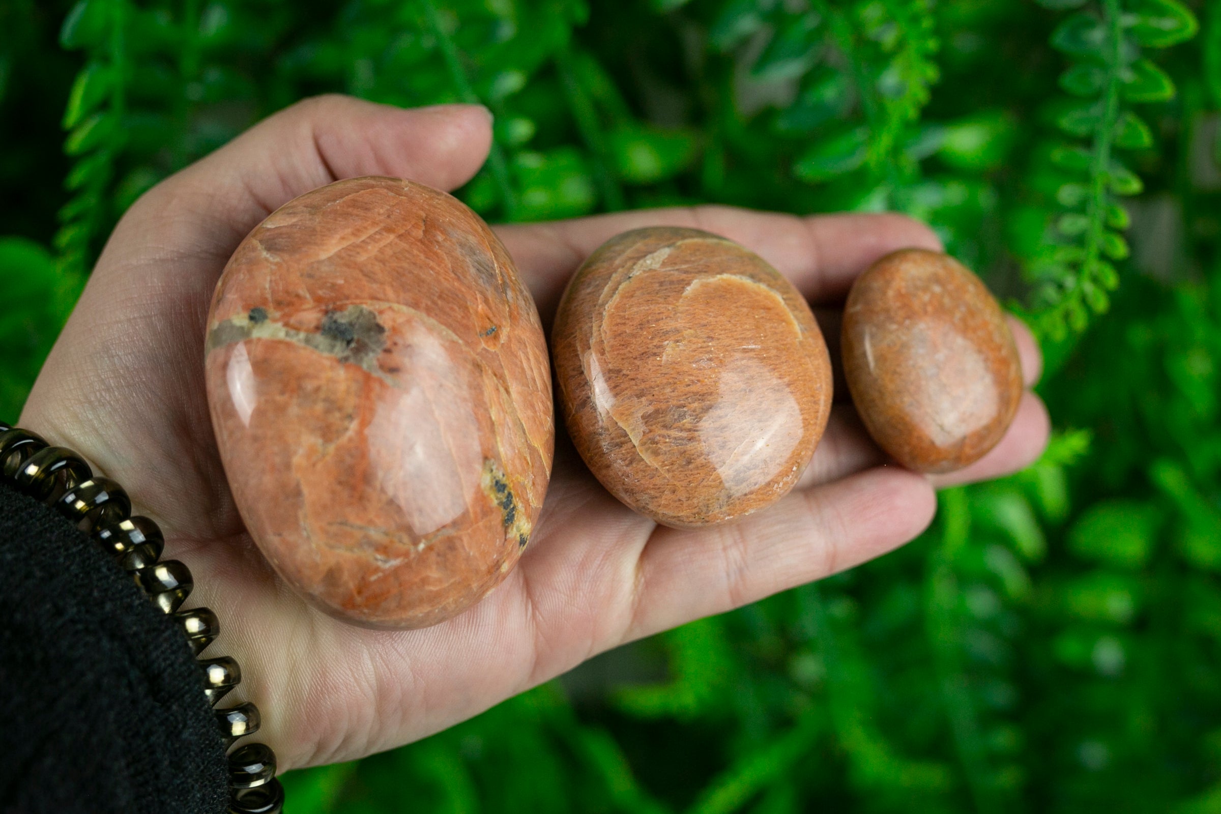 Orange moonstone Palm Stone