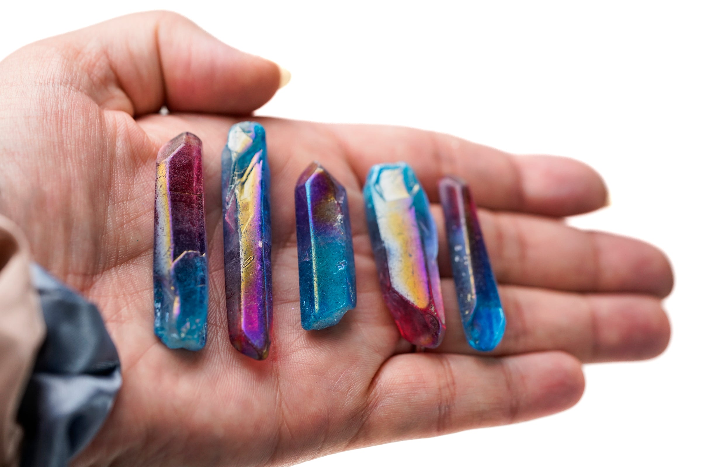 Aura Quartz Red Blue Crystal point