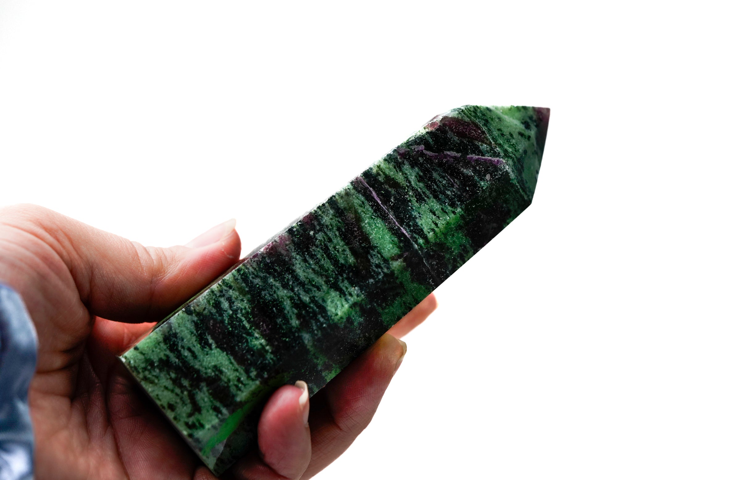 Large Ruby Zoisite Crystal Tower Point