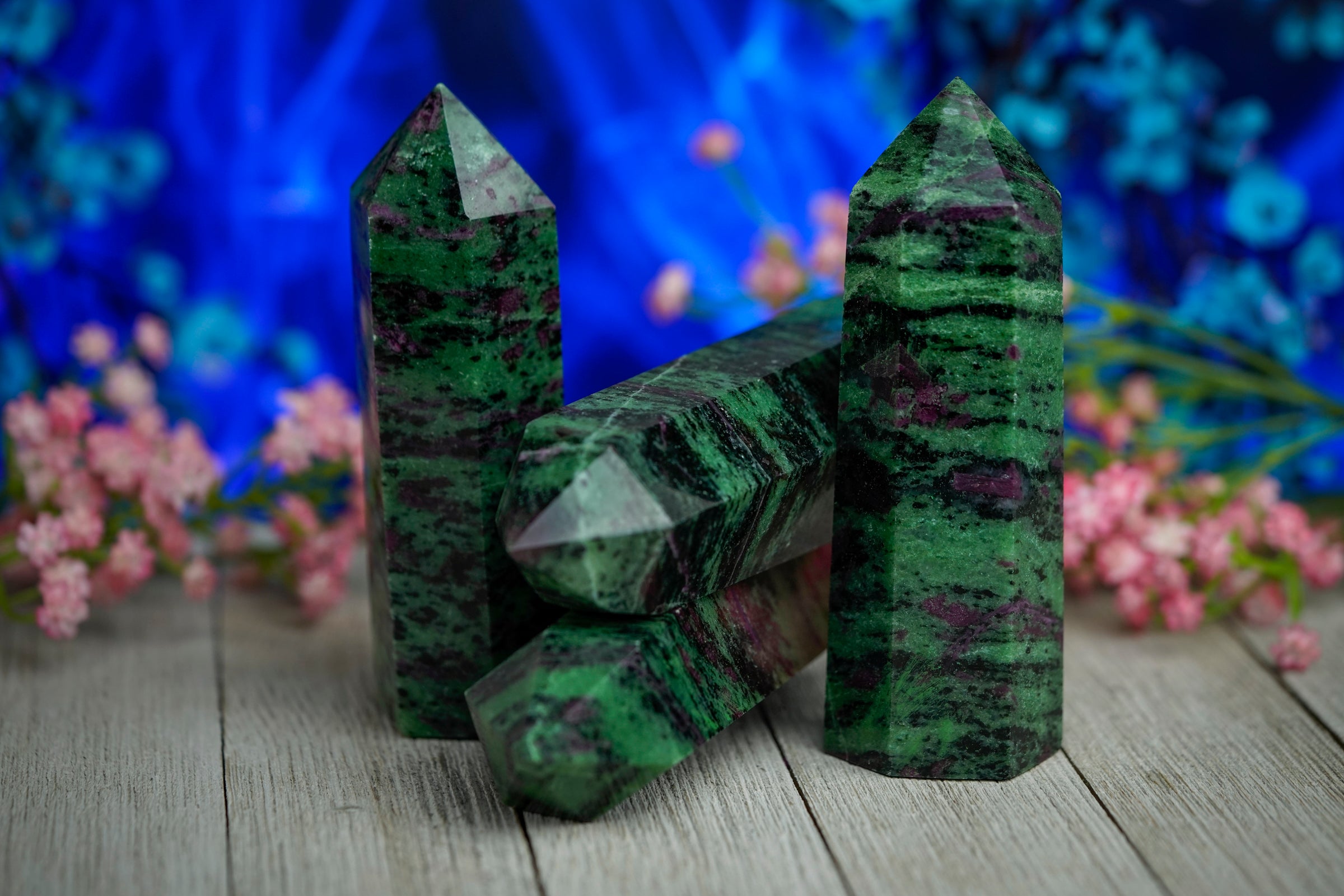 Large Ruby Zoisite Crystal Tower Point
