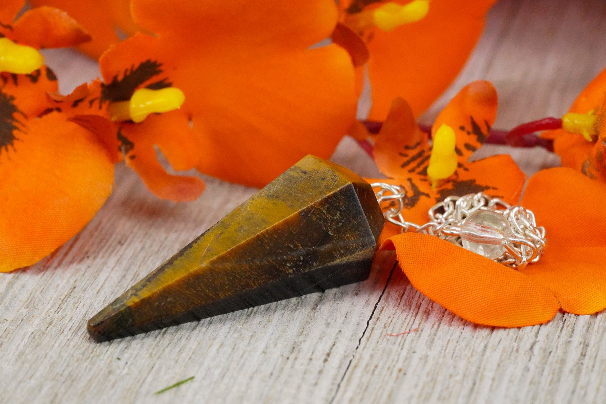 Tigers Eye Crystal Pendulum