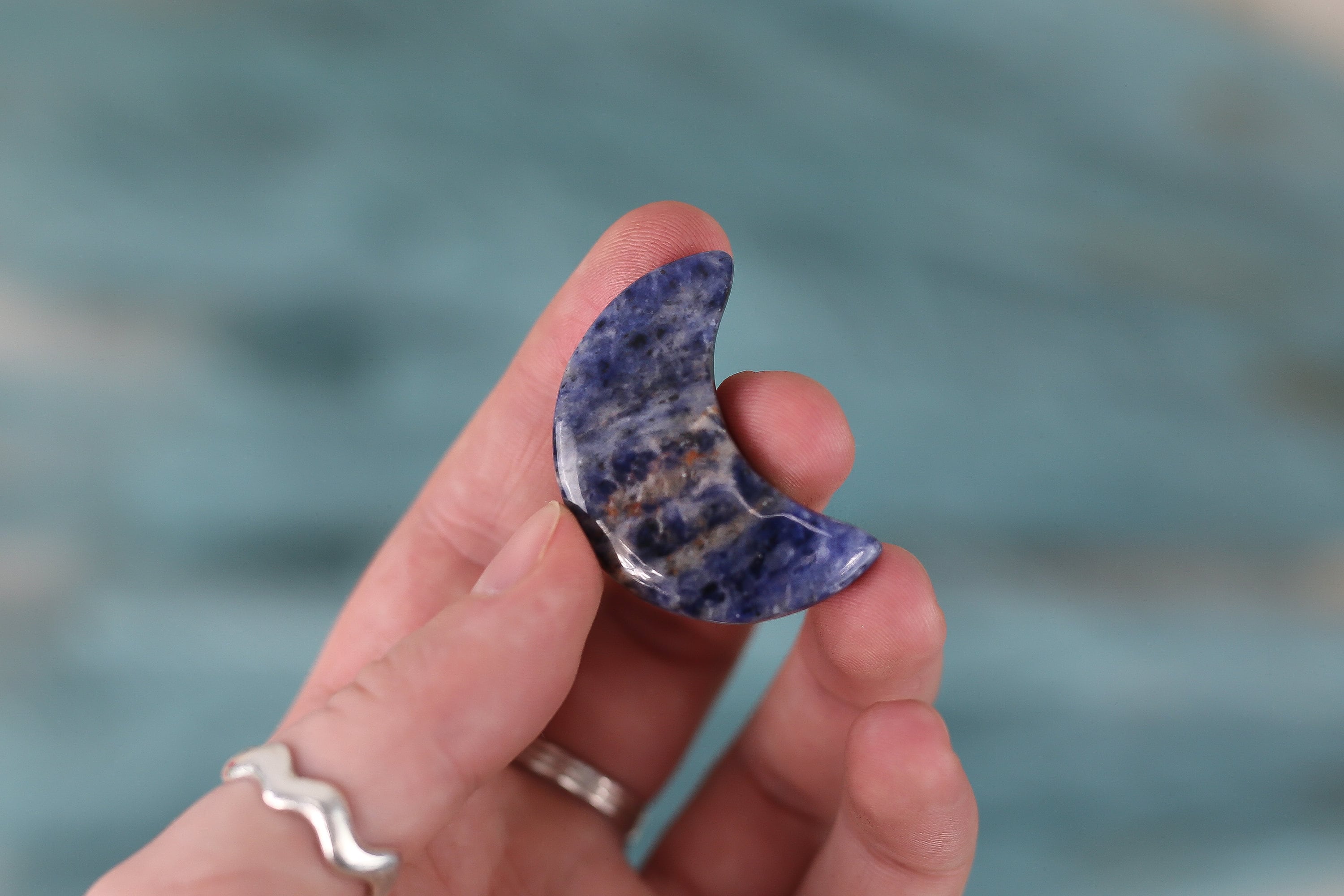 Sodalite Crystal Crescent Moon