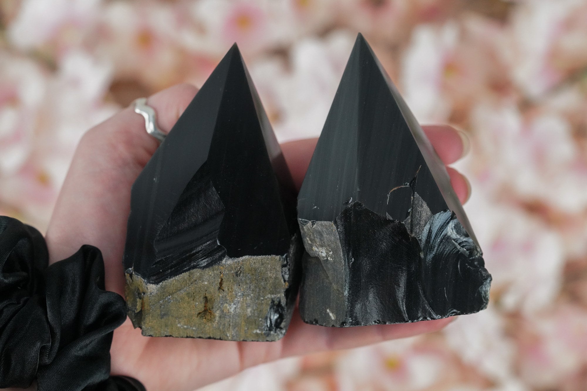 Large Raw Obsidian Polished Crystal Point