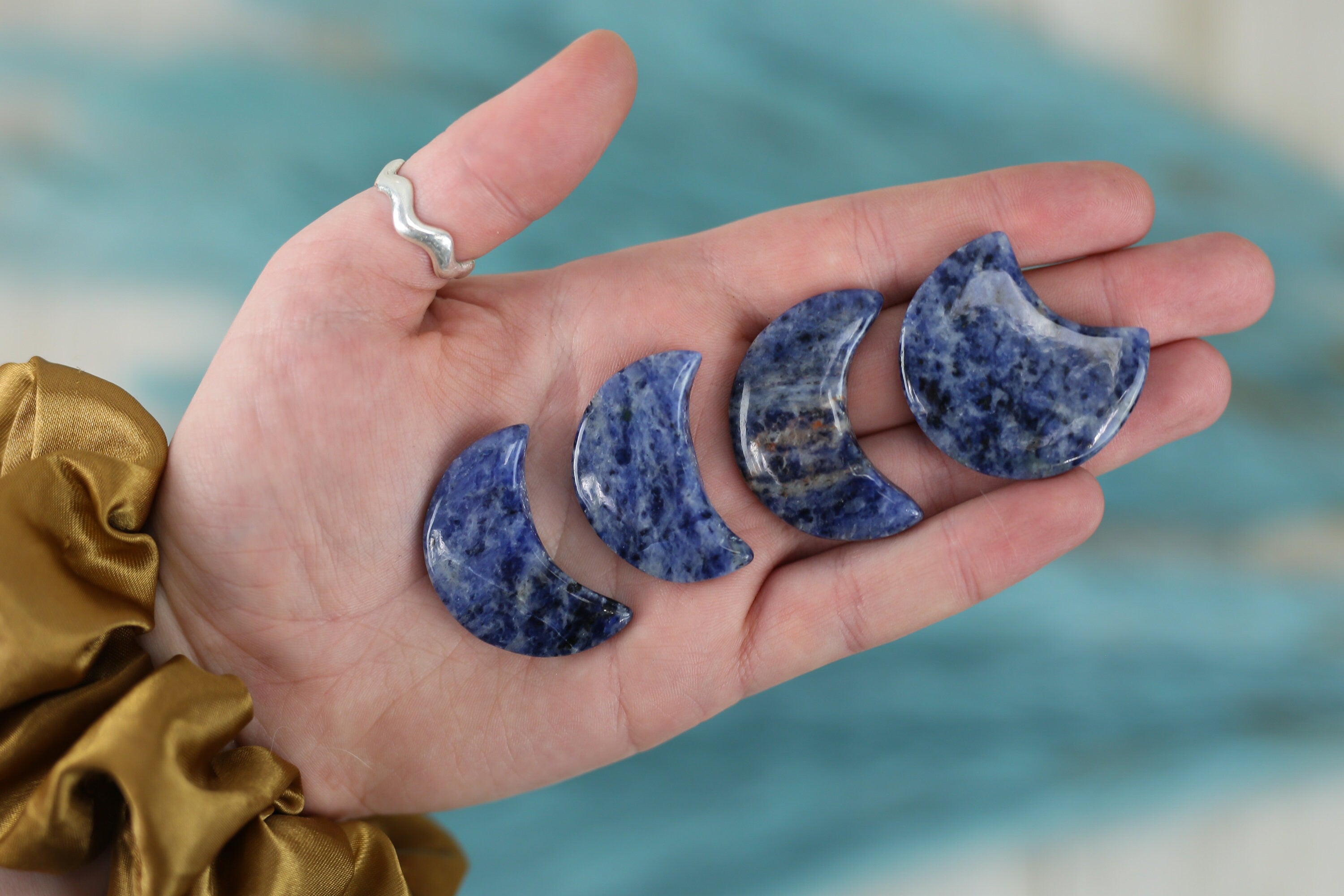 Sodalite Crystal Crescent Moon