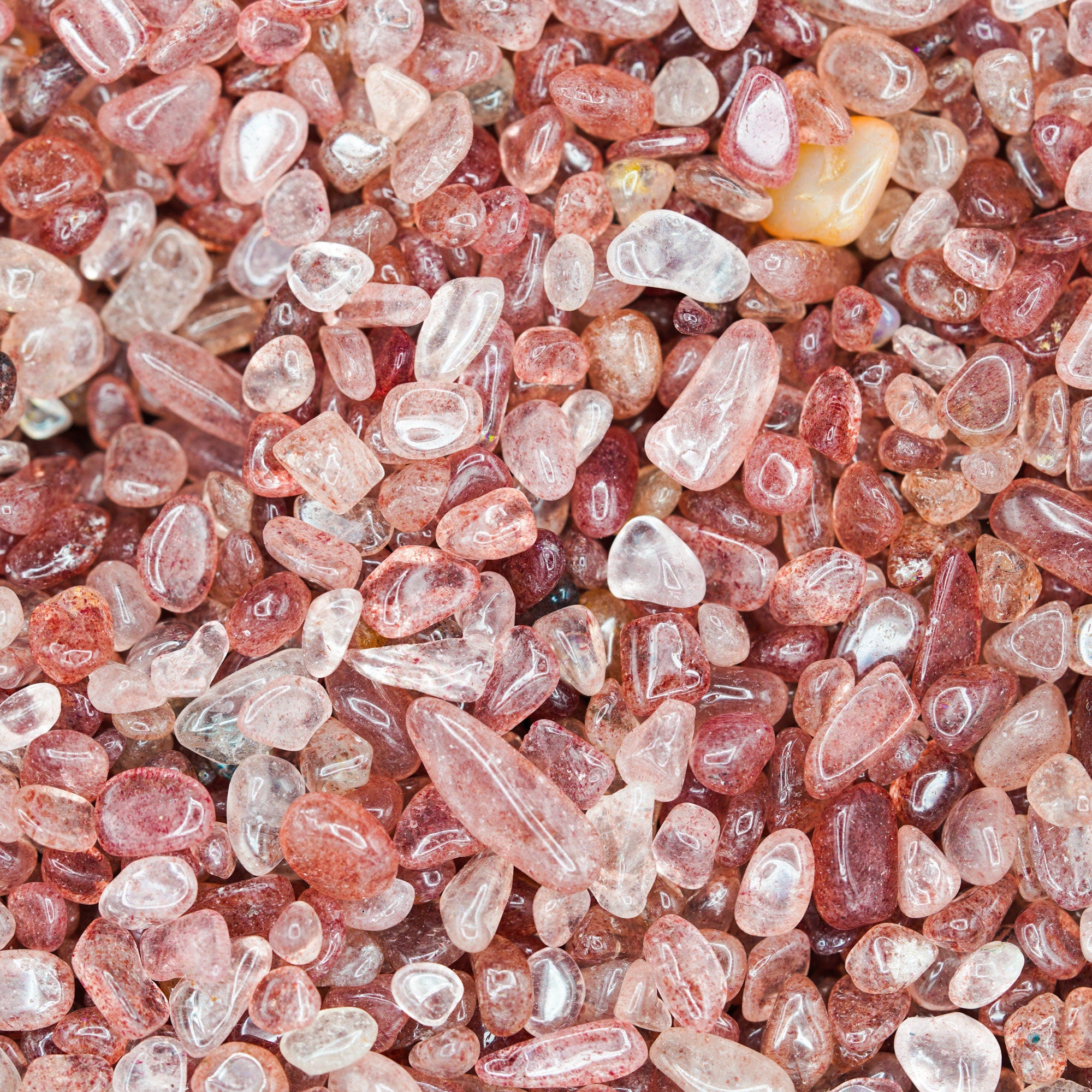 Strawberry Quartz Crystal Chips