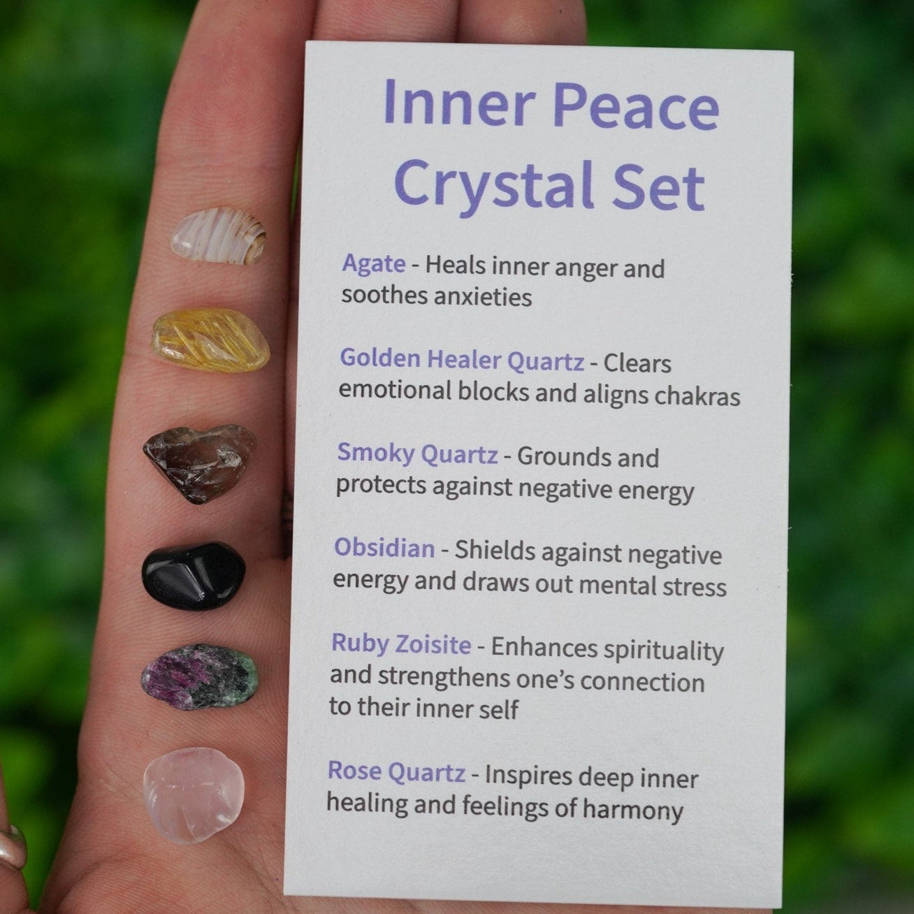 Inner Peace Tumbled Chip Crystal Set