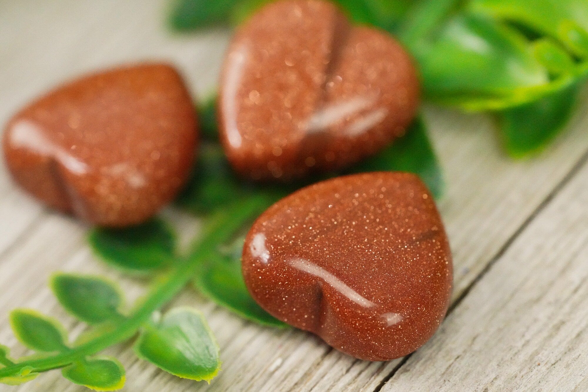 Small Red Goldstone Crystal Heart