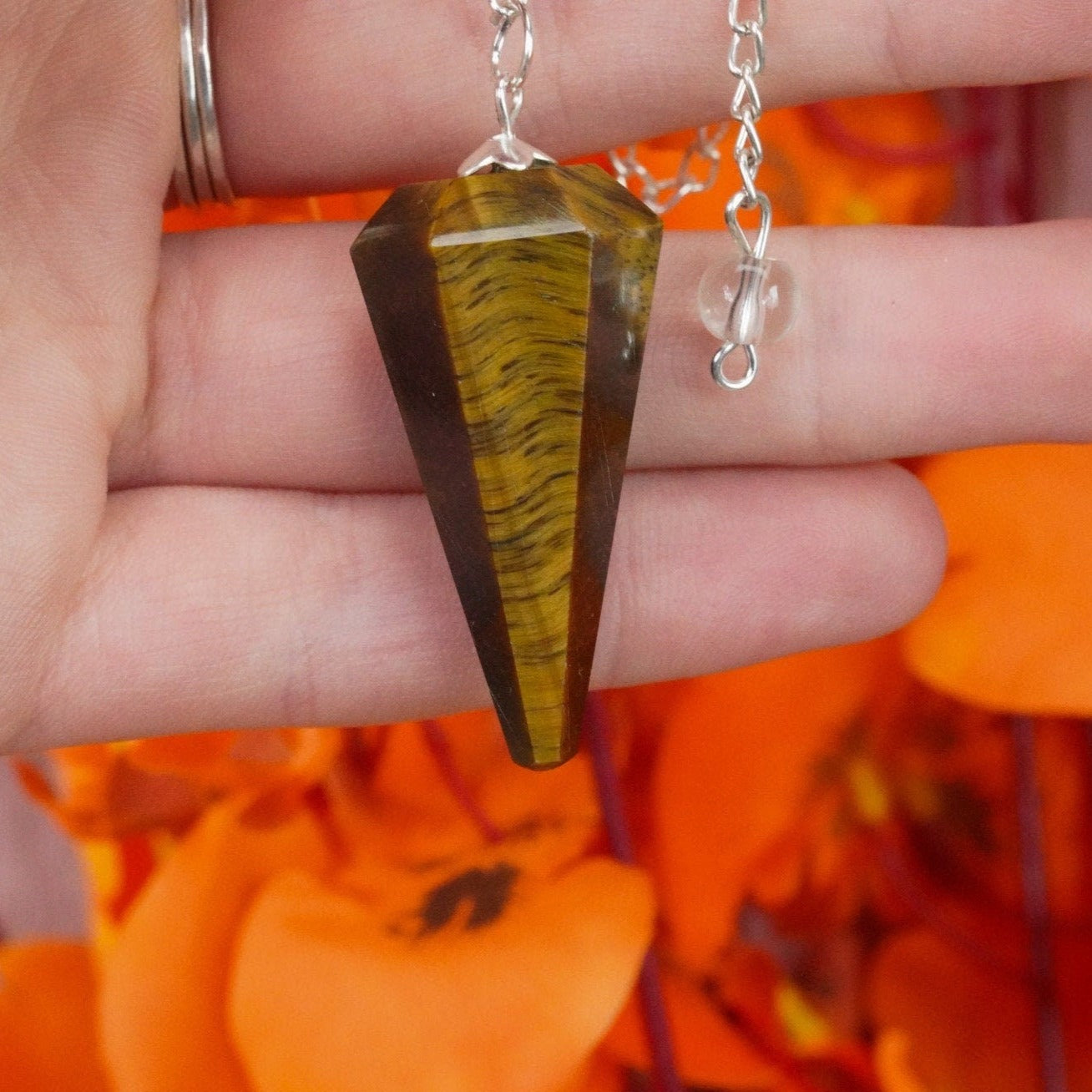 Tigers Eye Crystal Pendulum