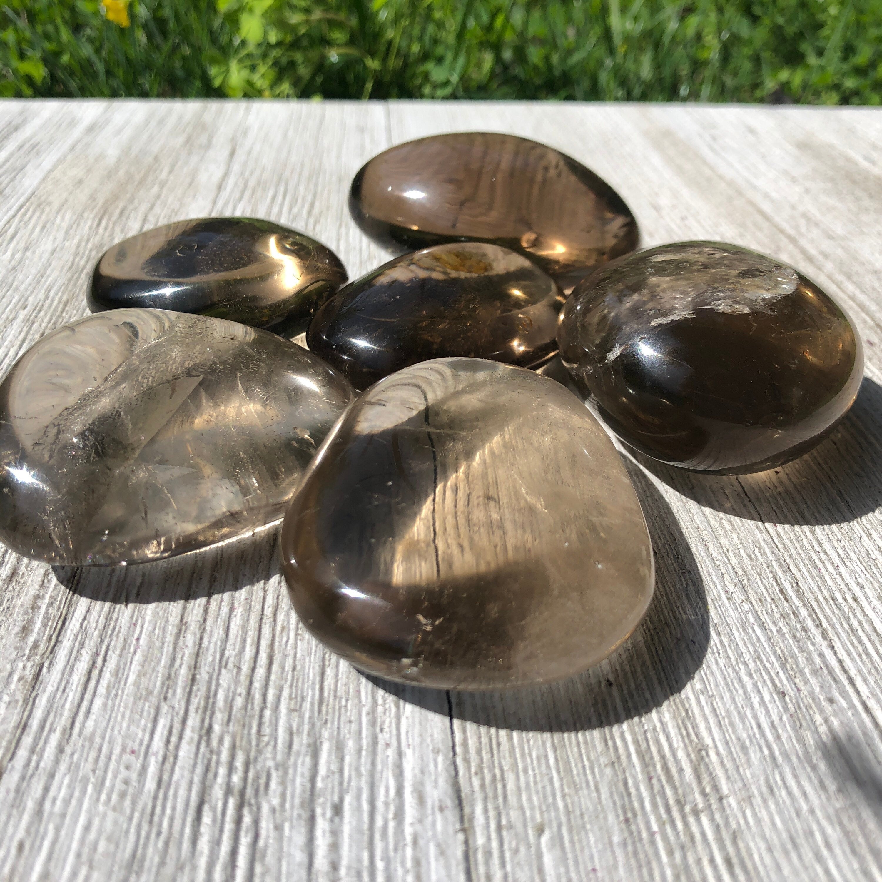 Smoky Quartz Palm Stone