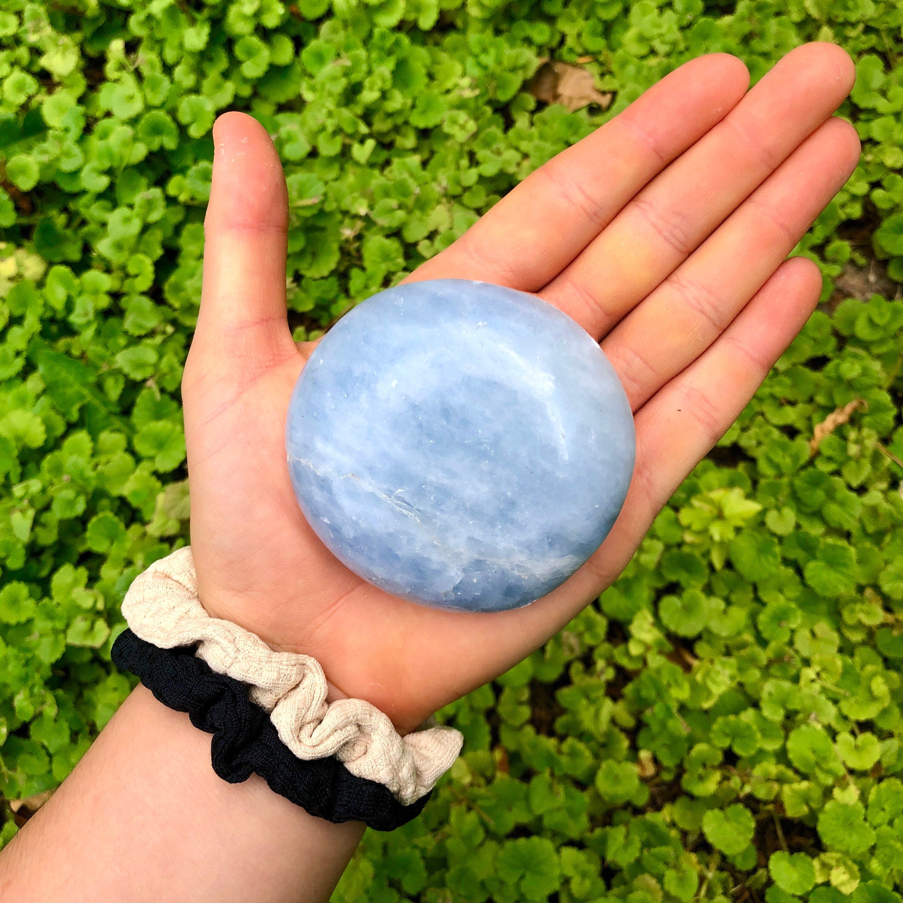 Blue Calcite Palm Stone