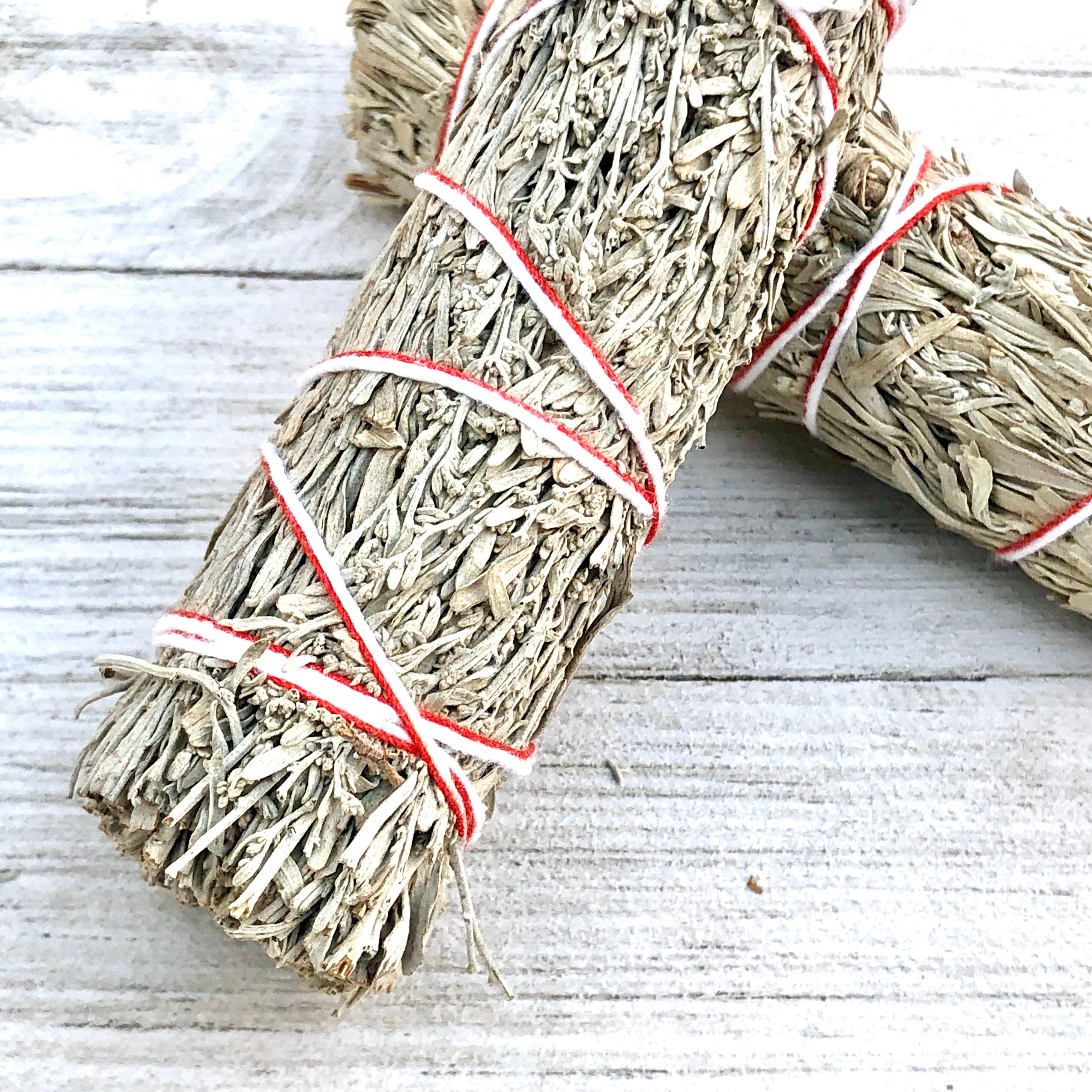 Smudge Stick Bundle + Free Palo Santo Wood (White Sage, Blue Sage, Cedar, Yerba, Rosemary)
