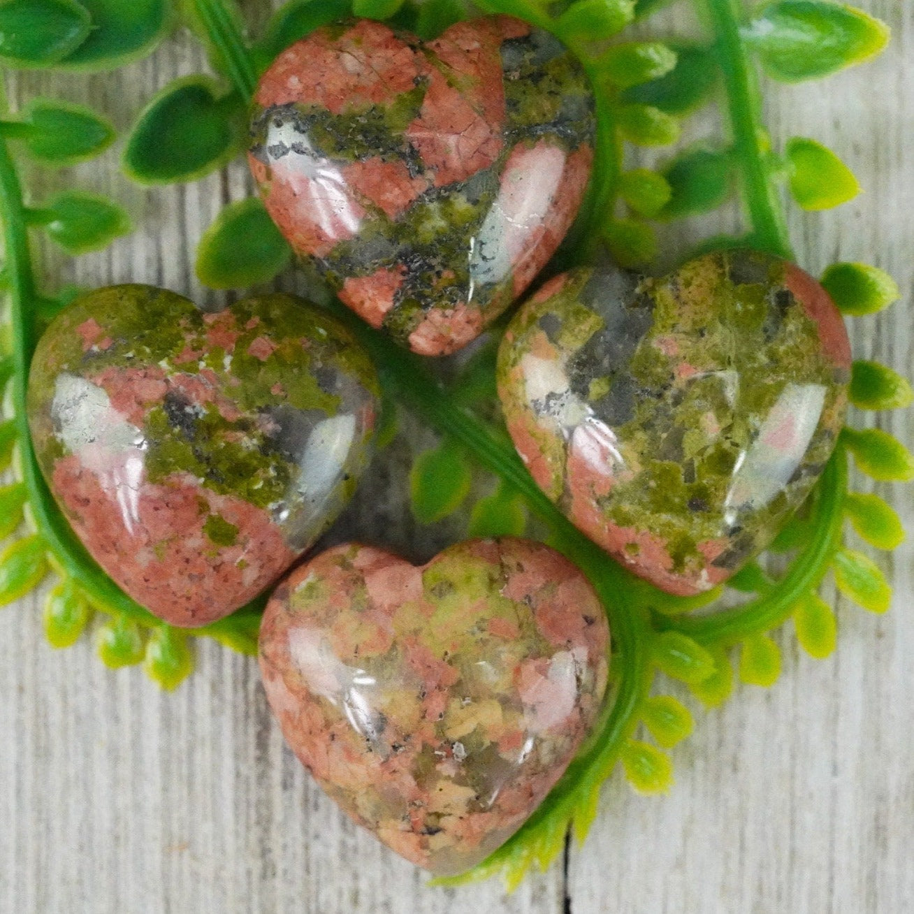 Unakite Crystal Heart
