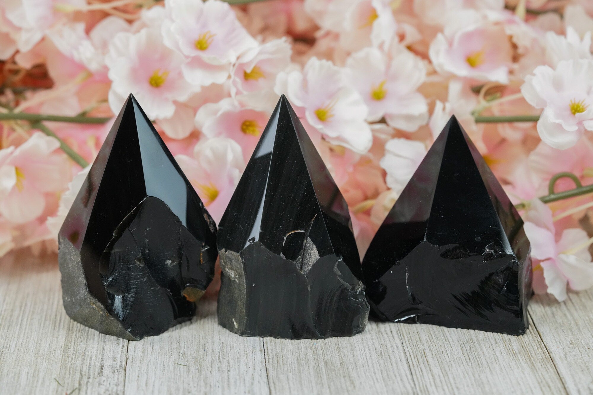 Large Raw Obsidian Polished Crystal Point