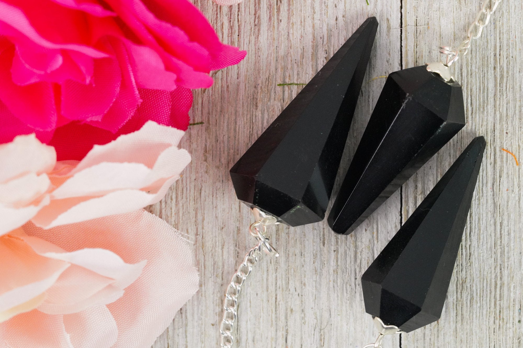 Black Obsidian Crystal Pendulum