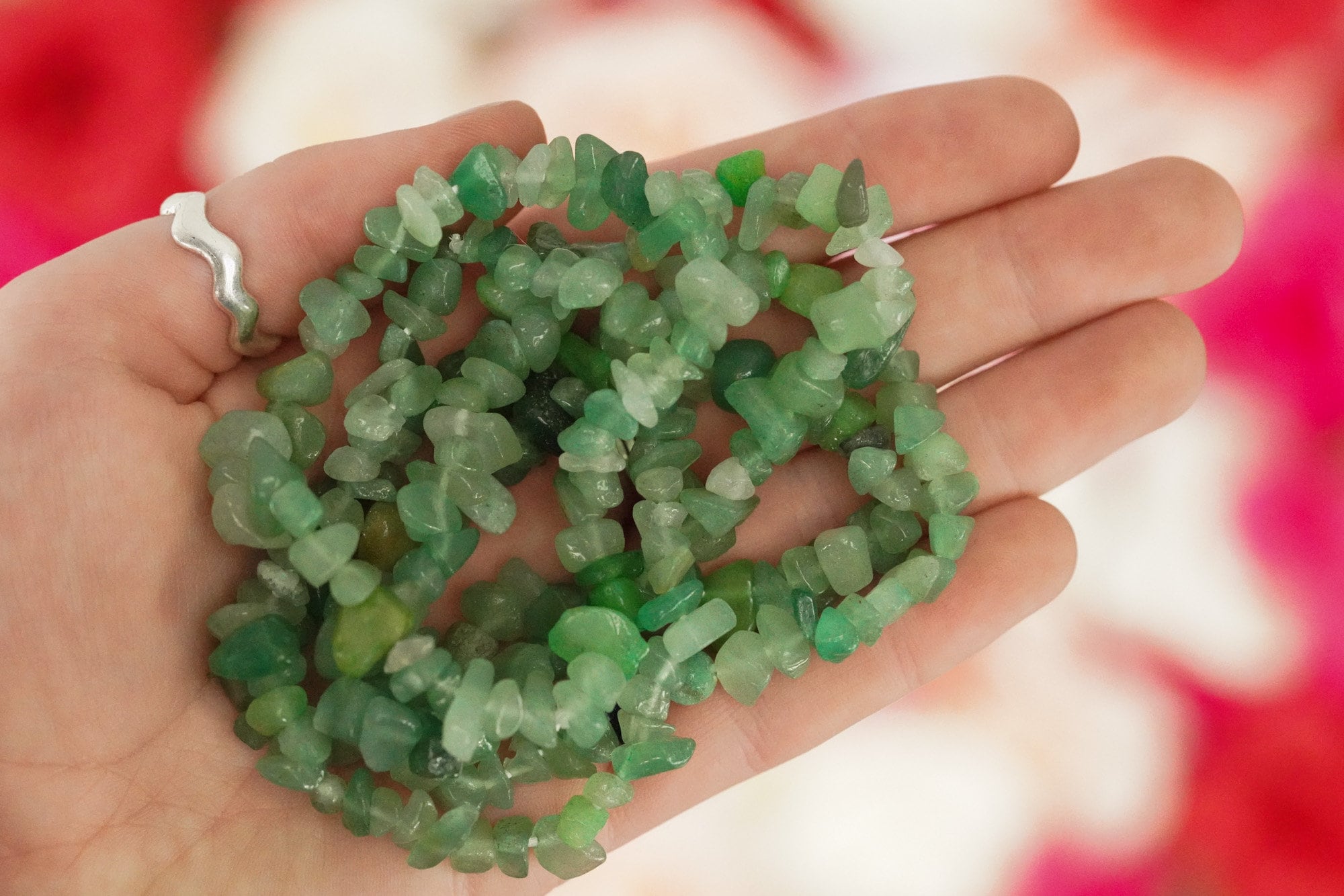 Green Aventurine Tumbled Stone Crystal Chip Bracelet