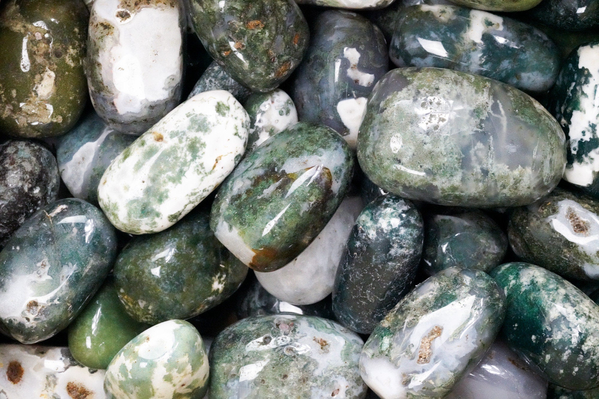 Moss Agate Pocket Stone