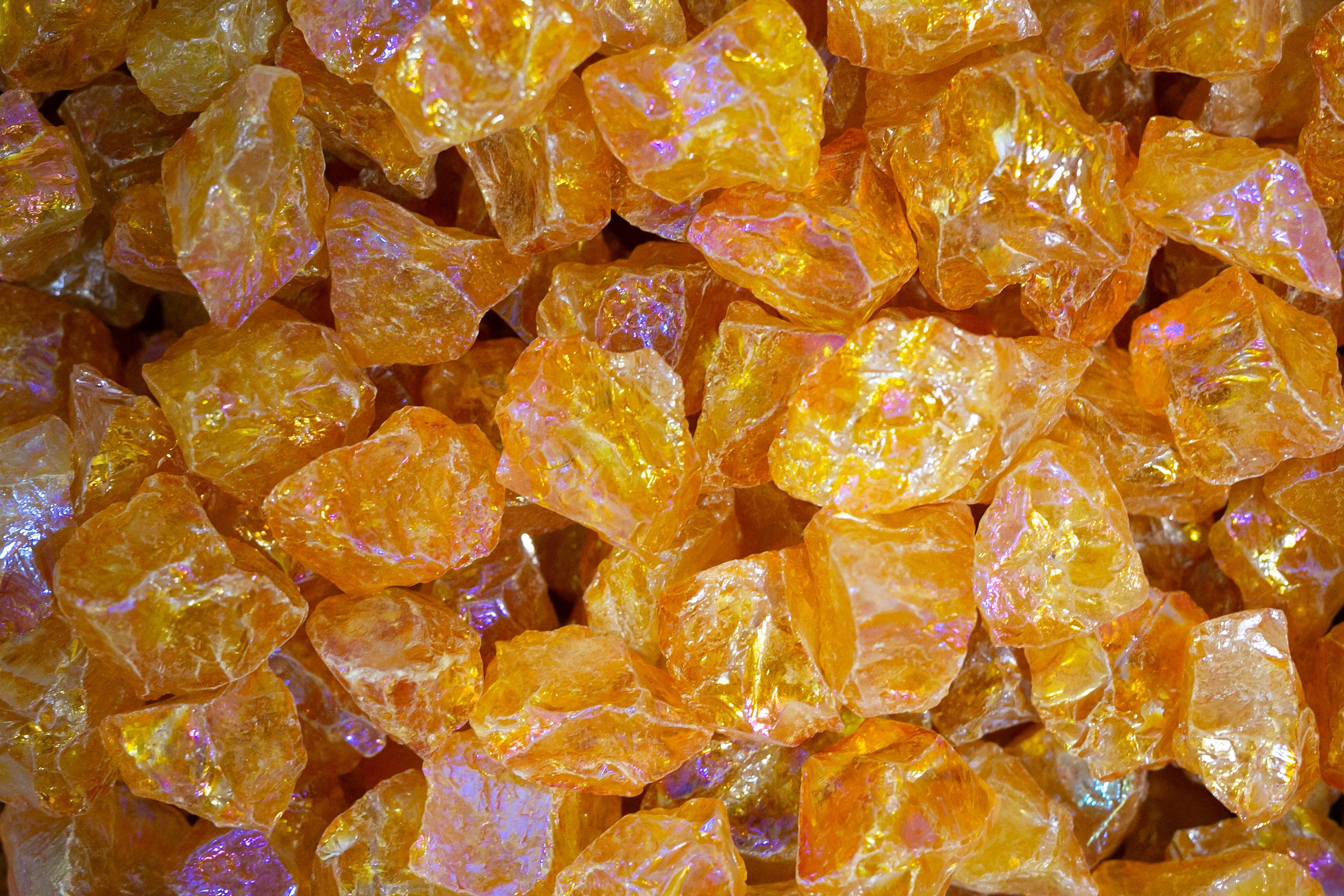 Raw Orange Aura Quartz