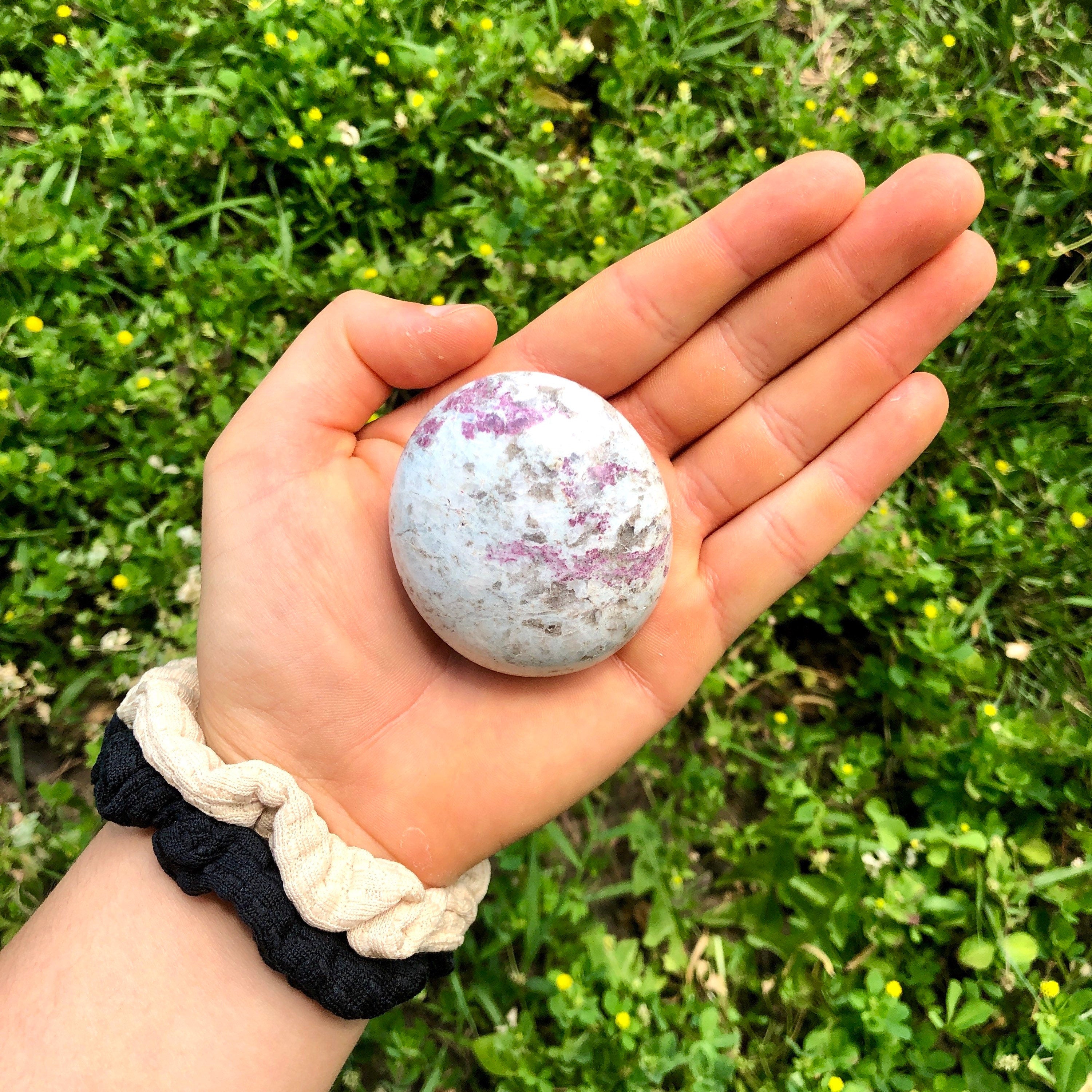 Pink tourmaline Palm Stone