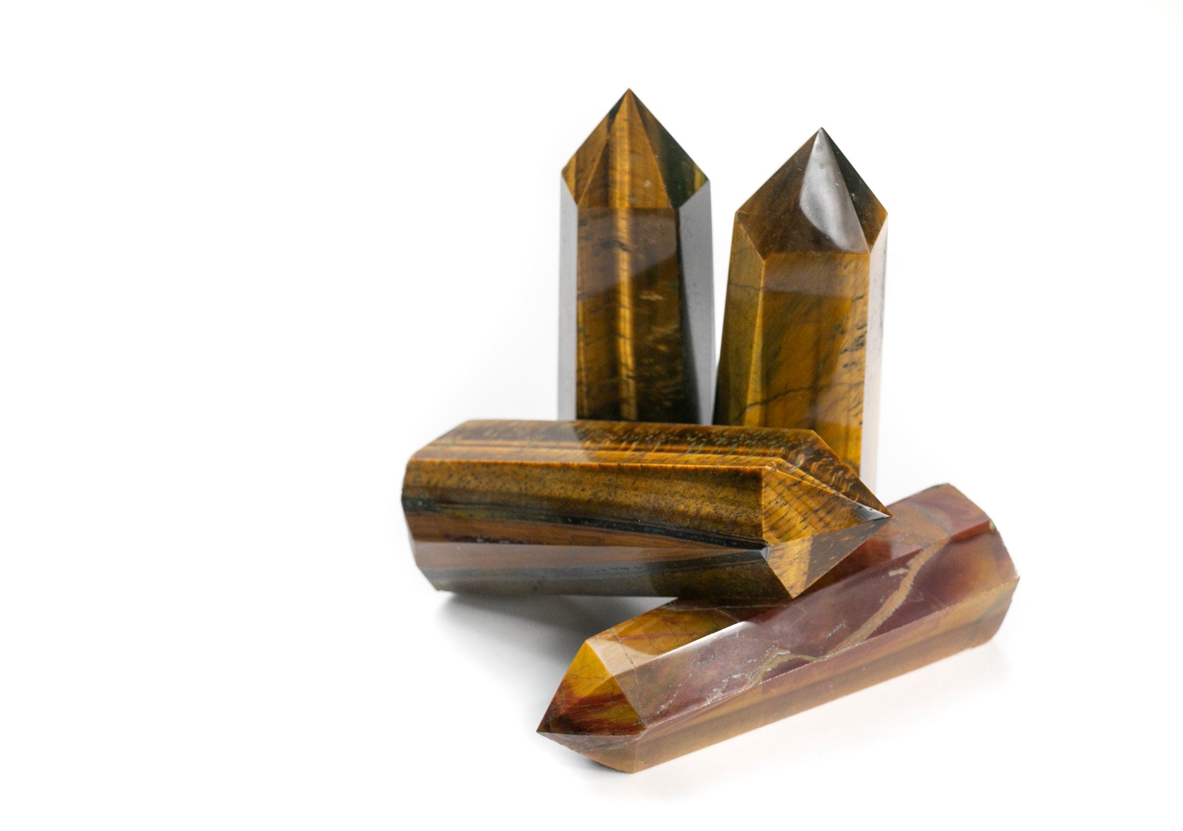 Large Tigers Eye Crystal Tower Point