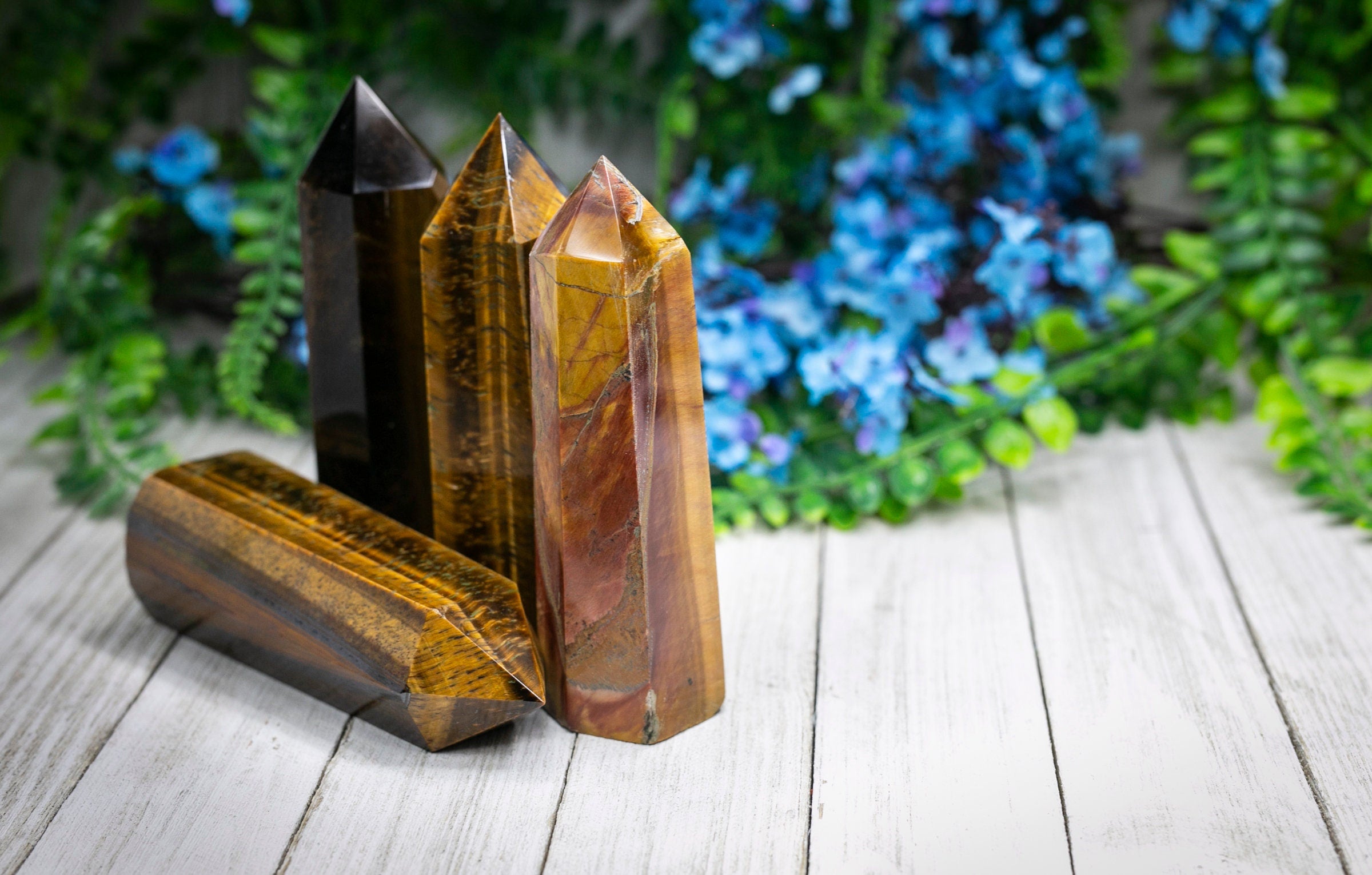 Large Tigers Eye Crystal Tower Point