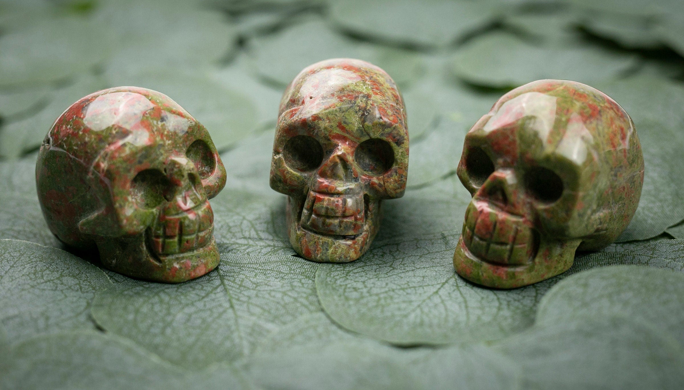 Unakite Crystal Skull