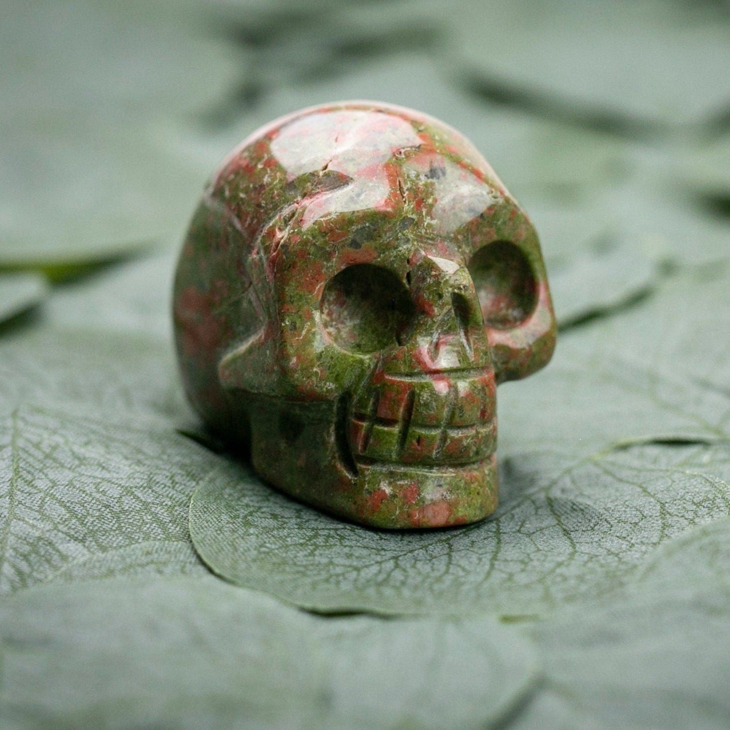 Unakite Crystal Skull