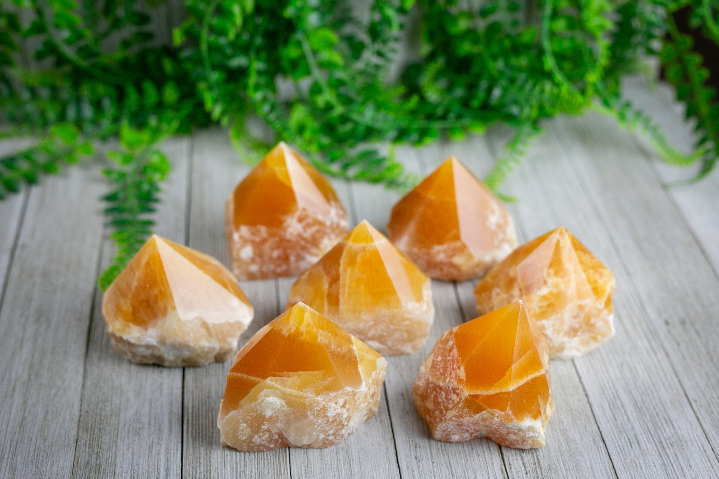 Large Raw Orange Calcite Polished Crystal Point